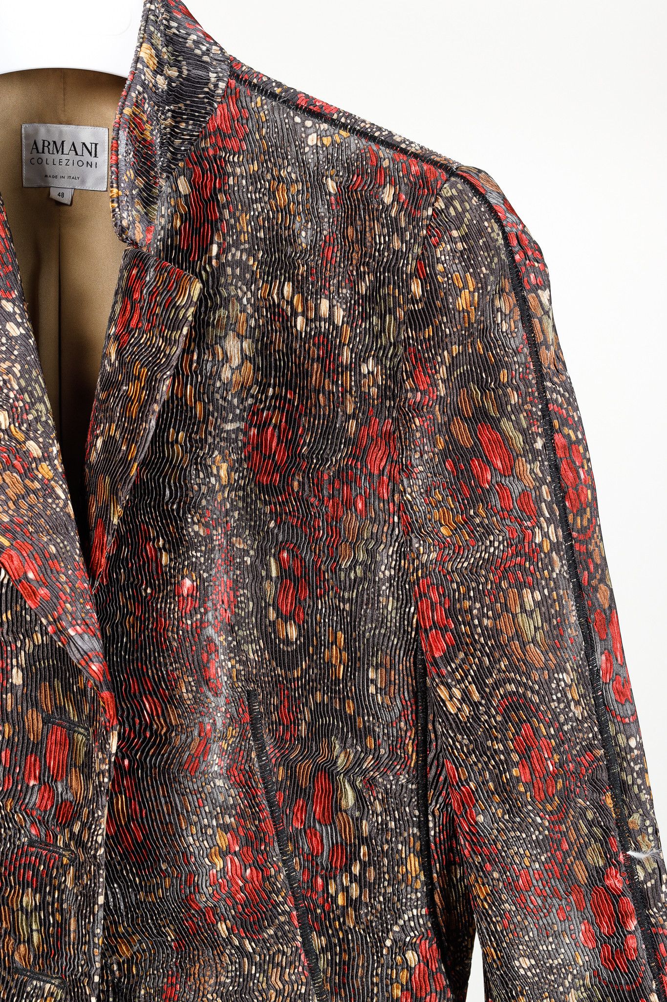 Armani Collezioni Armani Collezioni Vintage F/W 2005 Floral, Pleated Blazer Size L / US 10 / IT 46 - 5 Thumbnail