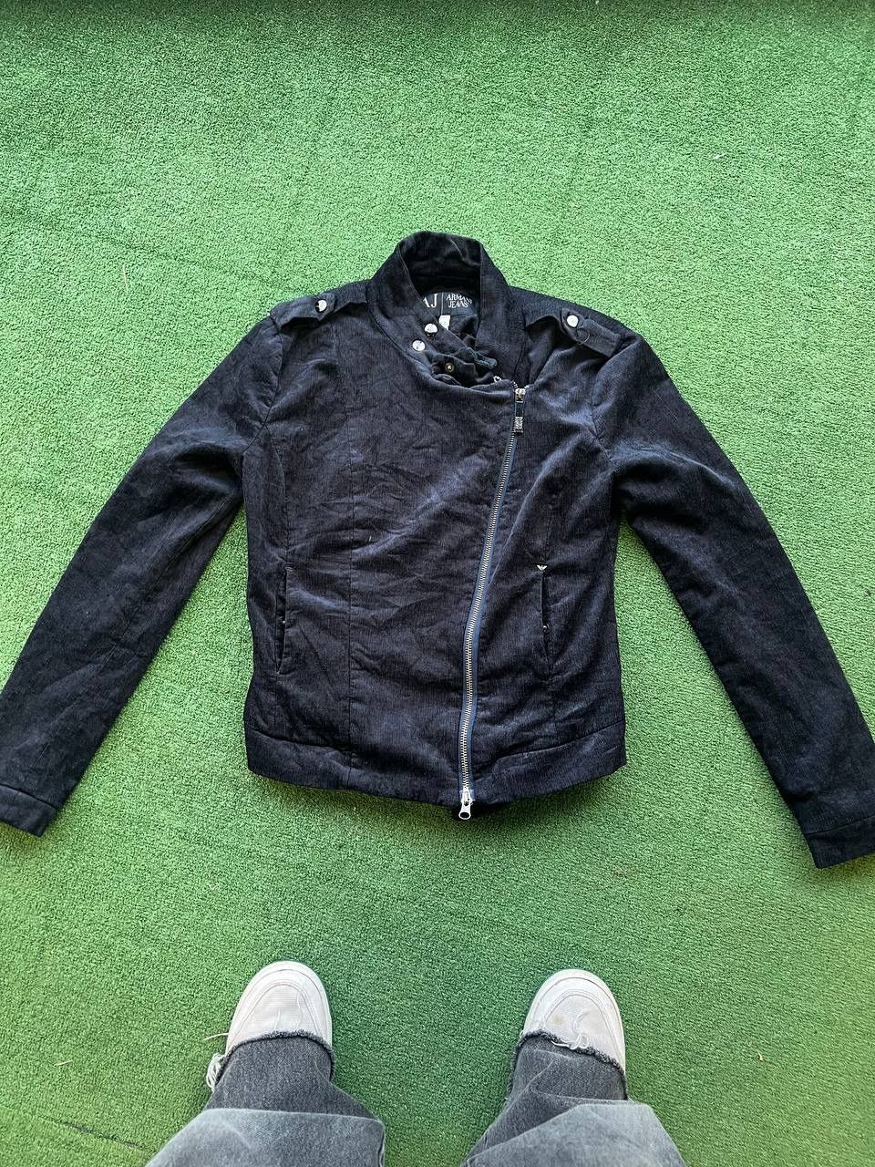Vintage Armani Jeans Velvet Motorcycle Jacket