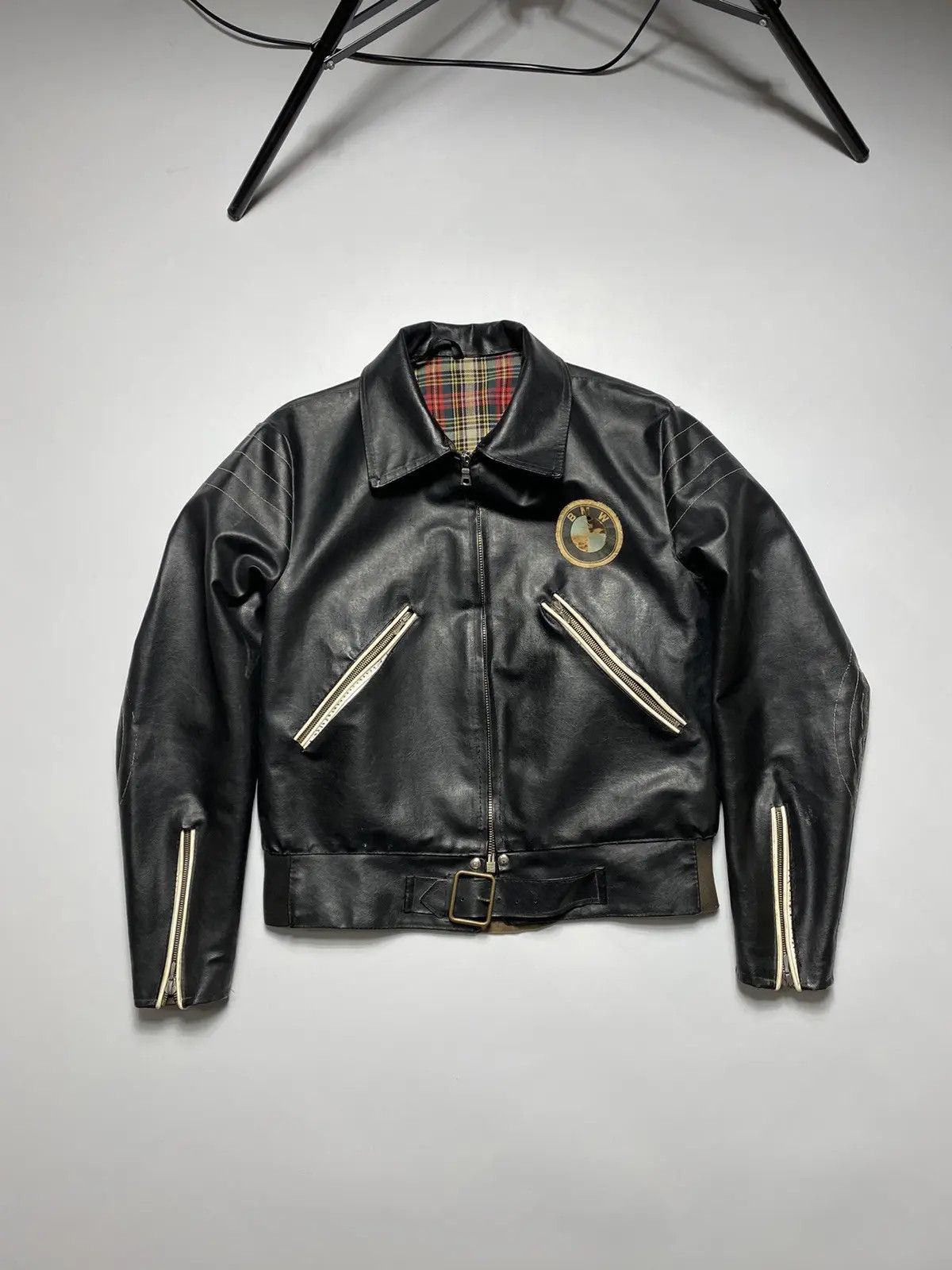 BMW Bmw leather race jacket men heavy 1980 1990 M Size US M / EU 48-50 / 2 - 1 Thumbnail