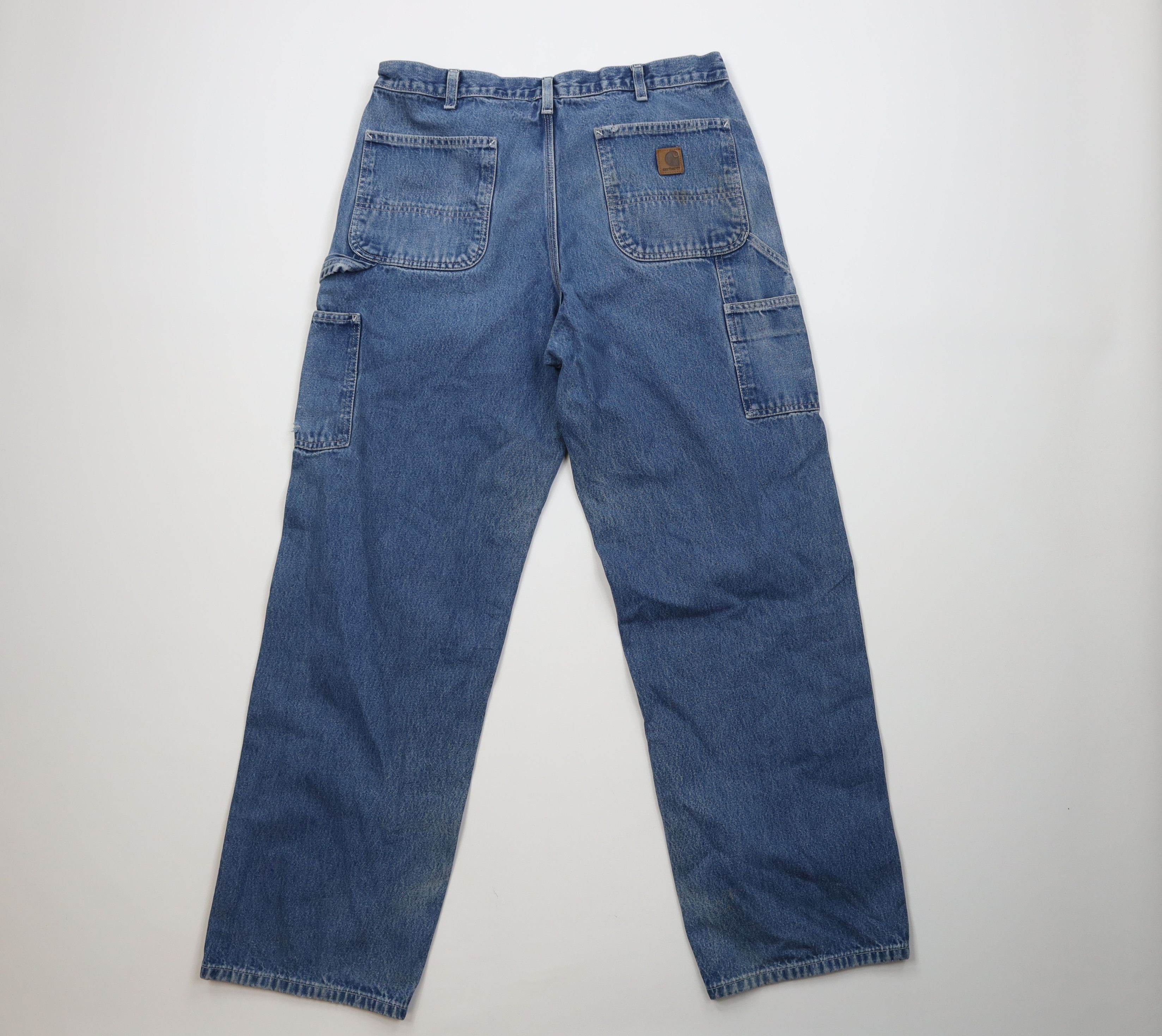 Carhartt Vintage Y2K Carhartt Wide Leg Dungaree Denim Jeans Blue Size US 36 / EU 52 - 12 Thumbnail