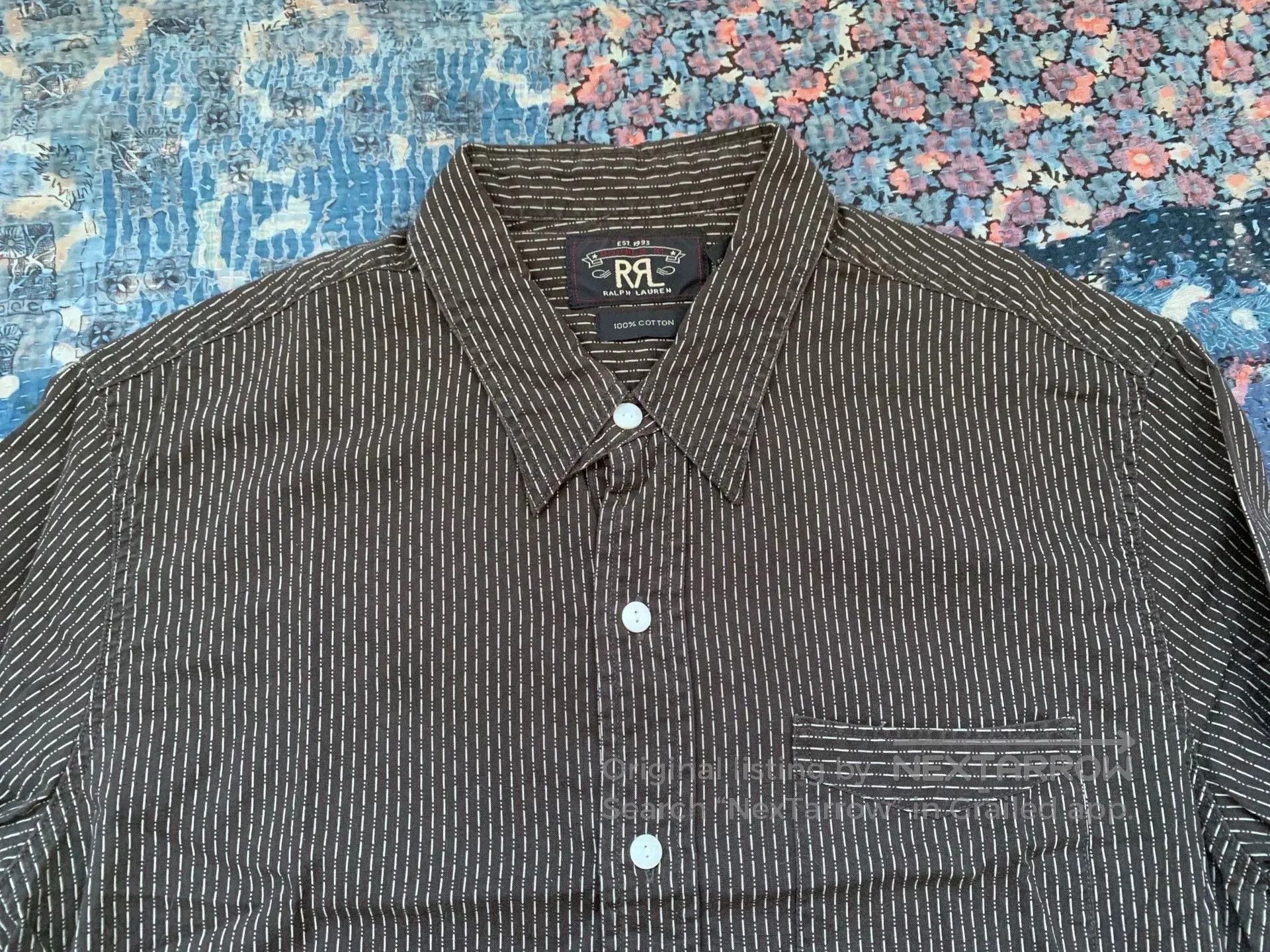 RRL Ralph Lauren Striped Utility Work Shirt Size M. Size US M / EU 48-50 / 2 - 4 Thumbnail