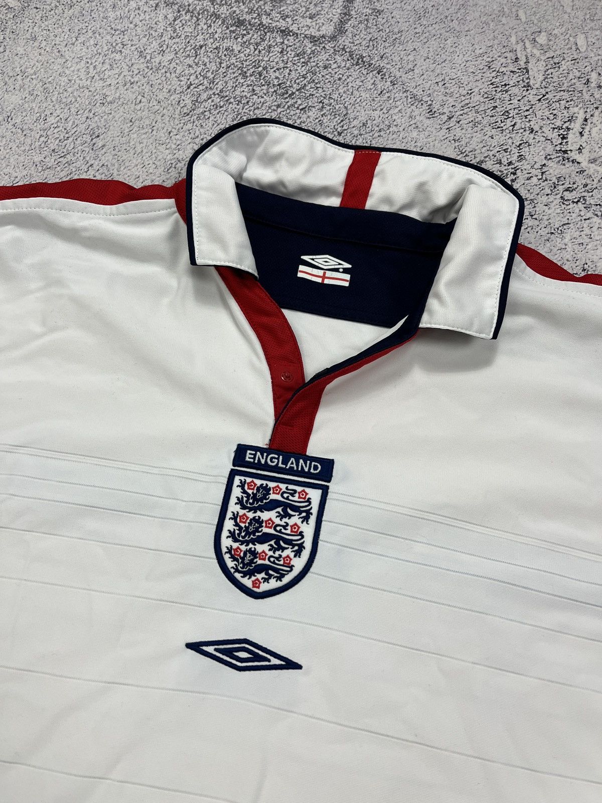 Umbro Vintage Umbro England 2003/05 Soccer Jersey Home Shirt Size US XXL / EU 58 / 5 - 7 Thumbnail