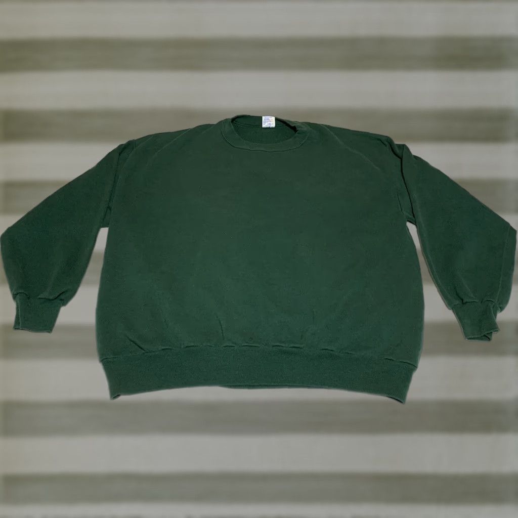 Jerzees VINTAGE Jerzees Sweatshirt Green 50/50 2XL Crew Neck Long Sleeve Men Plain 90s Shirt Size US XXL / EU 58 / 5 - 1 Thumbnail