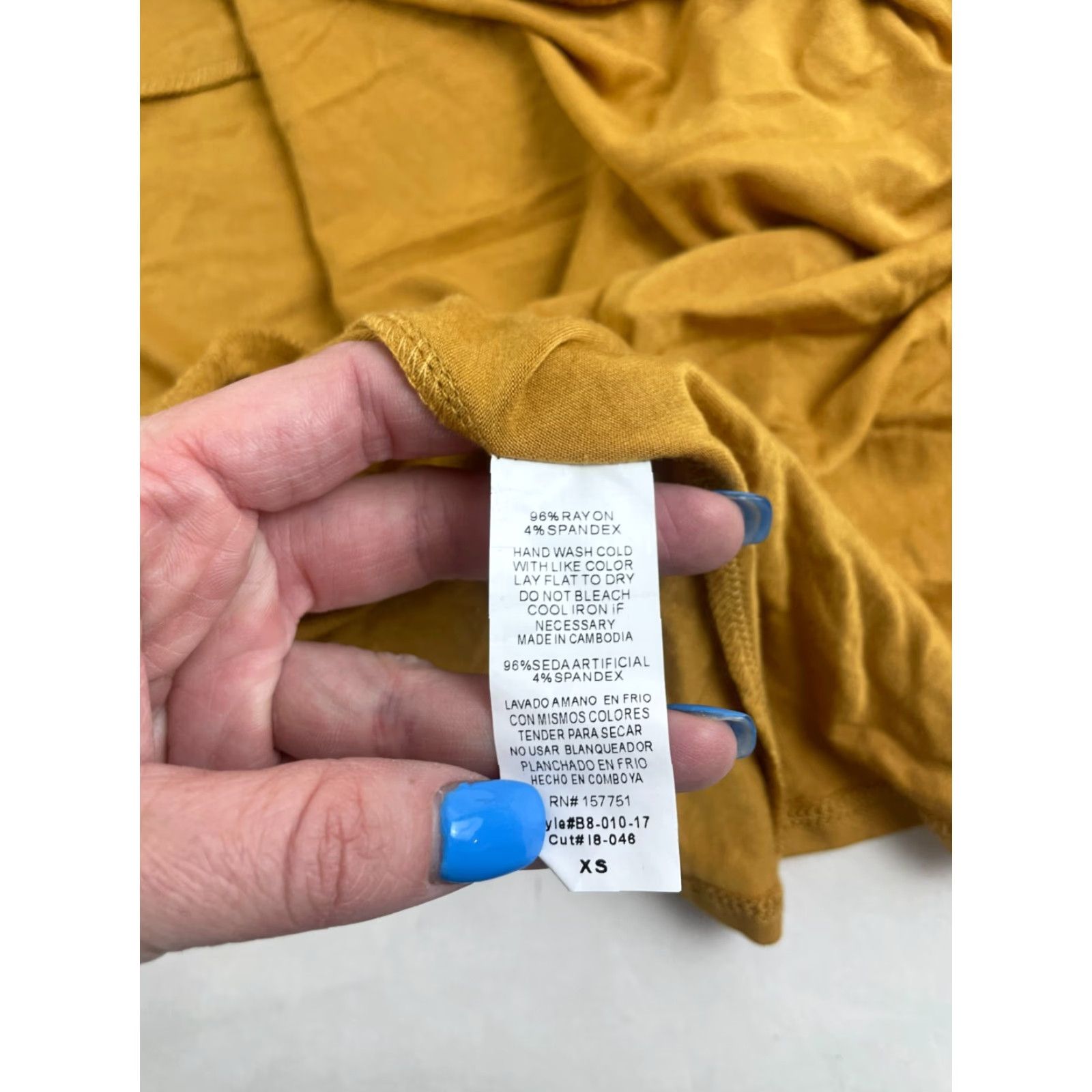 Vintage Iliad USA Dress Women XS Mustard Knee Length Cold Shoulder Long Sleeve Size XS / US 0-2 / IT 36-38 - 7 Thumbnail