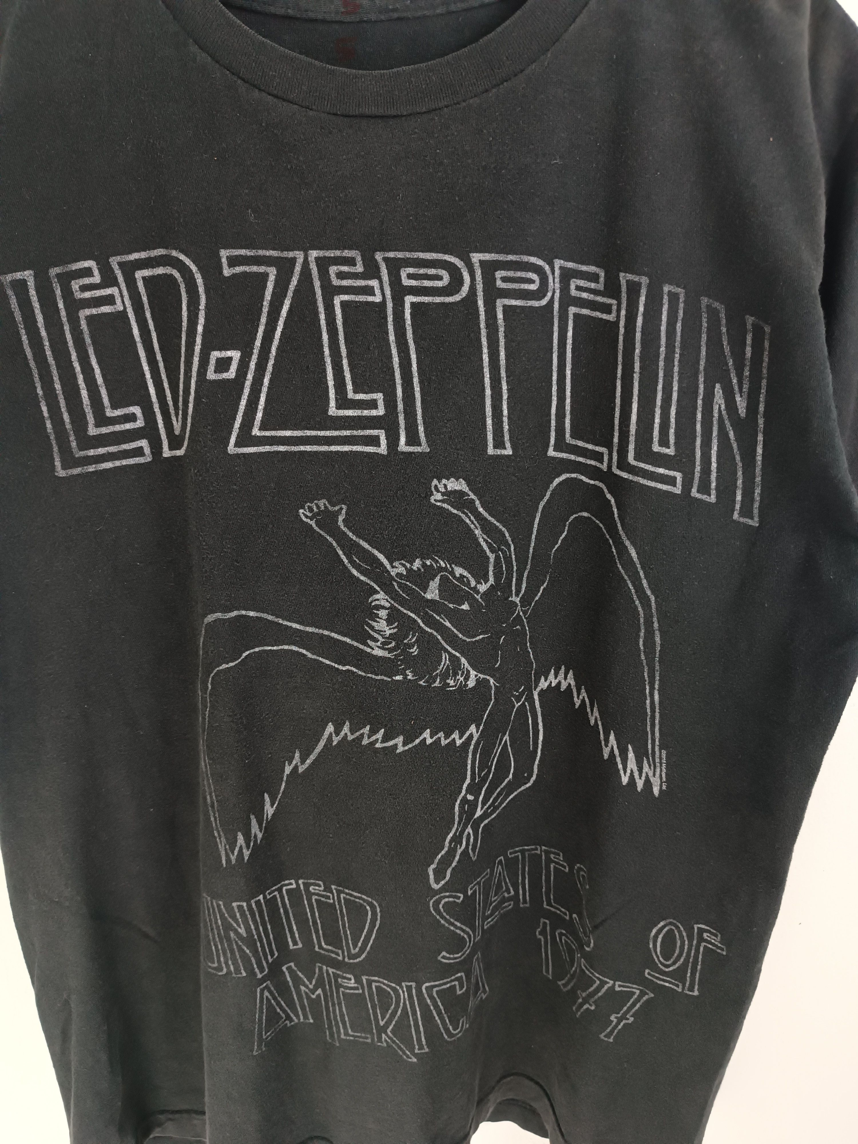 Vintage VINTAGE LED ZEPPELIN USA 1977 LOGO TEE rock stones beatles Size US M / EU 48-50 / 2 - 6 Thumbnail
