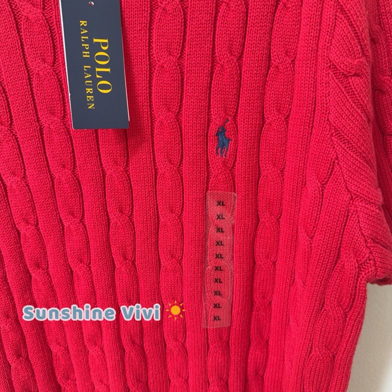 Polo Ralph Lauren NWT Polo Ralph Lauren Women Short Sleeve Sweater Red XL Size XL / US 12-14 / IT 48-50 - 2 Thumbnail