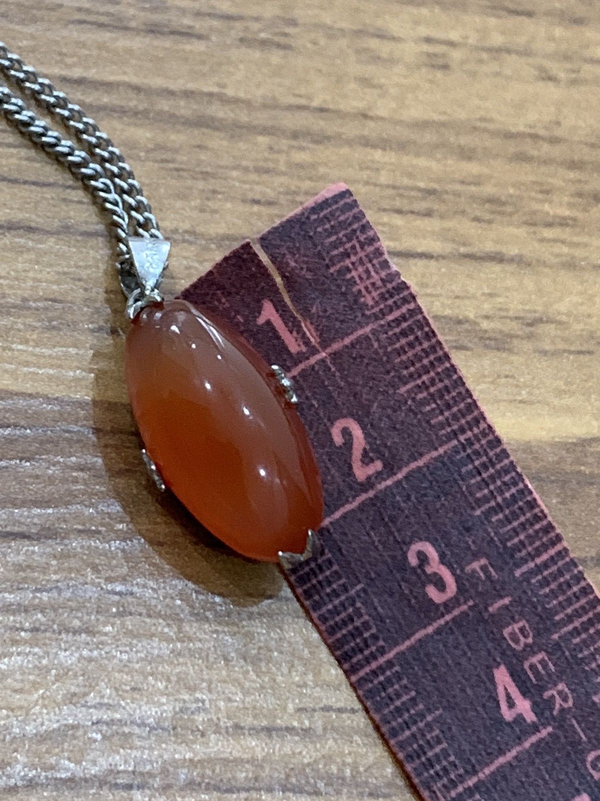 Vintage CARNELIAN PENDANT STERLING SILVER NECKLACE Size ONE SIZE - 3 Thumbnail