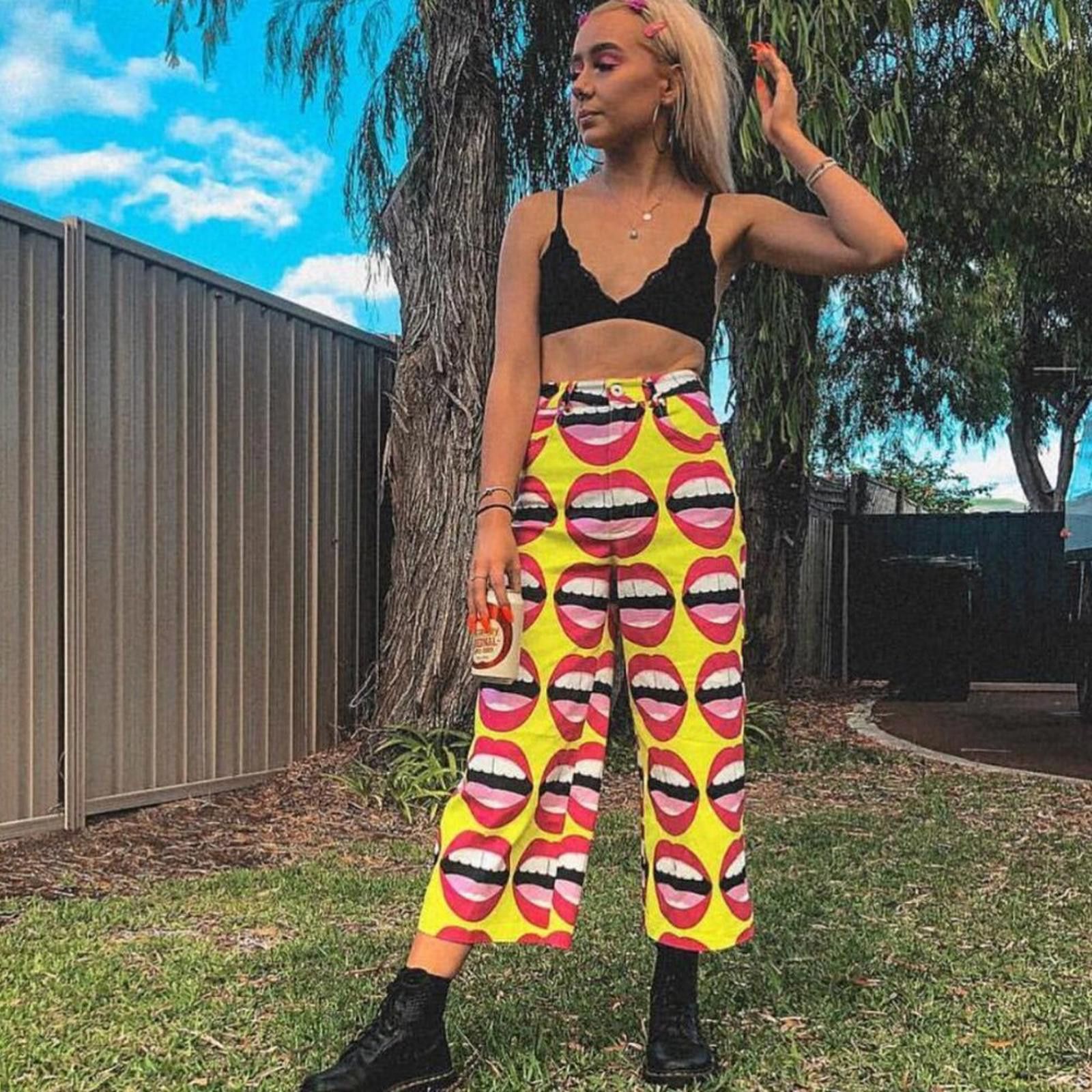 Other Hayley Elsaesser Mouthy Wide Leg Festival Pants Size 26" / US 2 / IT 38 - 4 Thumbnail