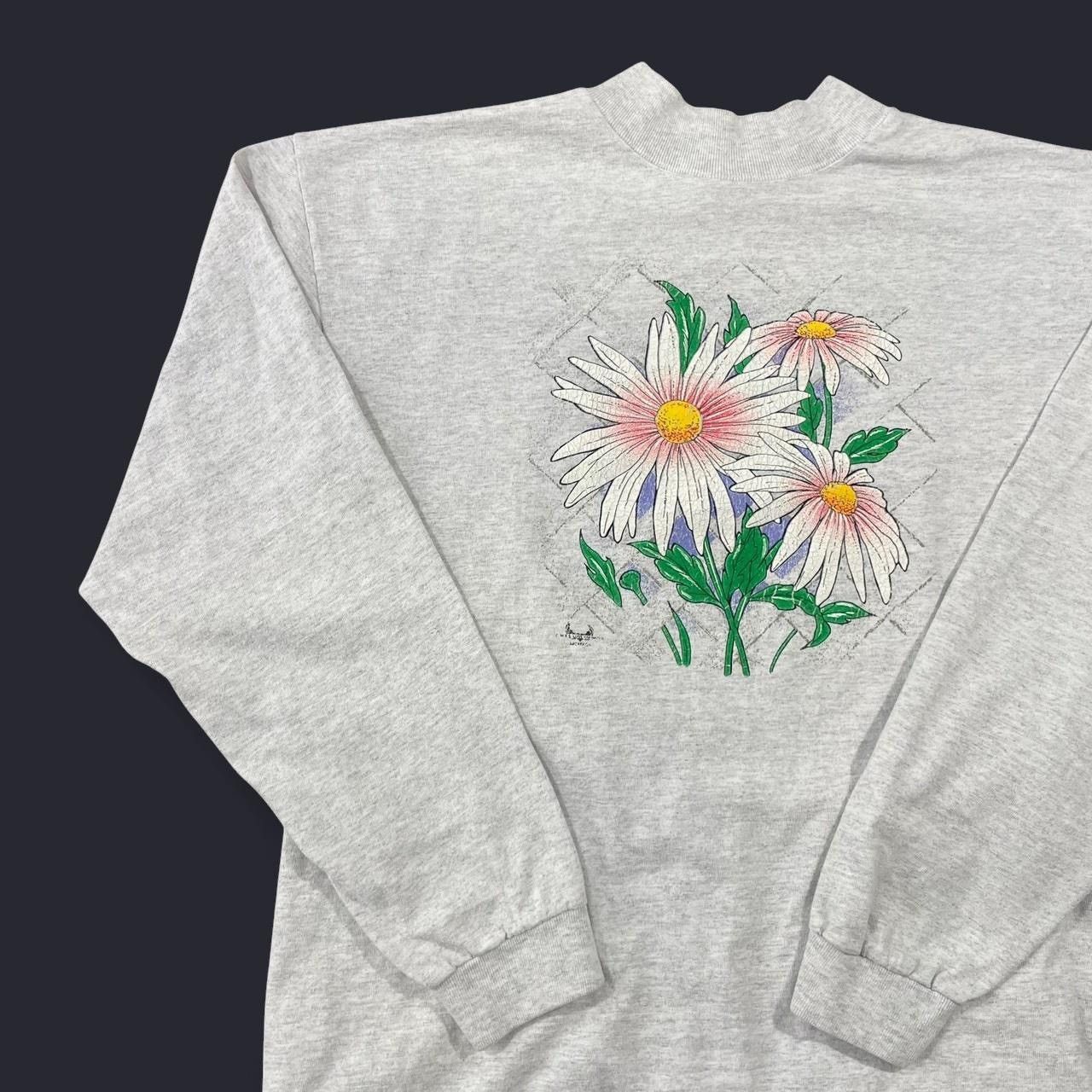 Vintage Vintage 90’s Daisy Flower Long Sleeve T-shirt Size US L / EU 52-54 / 3 - 2 Thumbnail