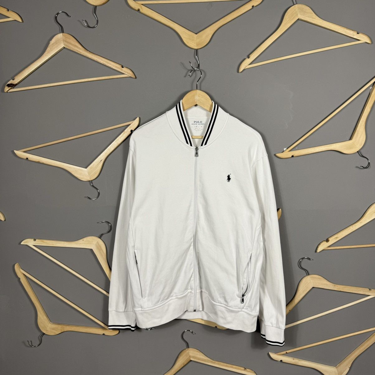 Polo Ralph Lauren × Ralph Lauren × Vintage Ralph Lauren Y2K Track Cotton Bomber Jackrt Size US L / EU 52-54 / 3 - 1 Thumbnail