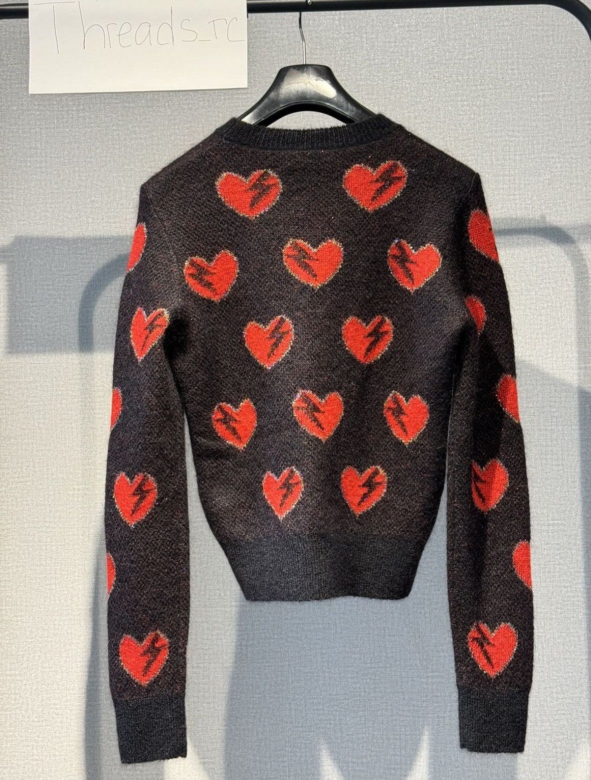 Saint Laurent Paris SAINT LAURENT BLACK HEART EMBROIDERED SWEATER Size S / US 4 / IT 40 - 4 Thumbnail