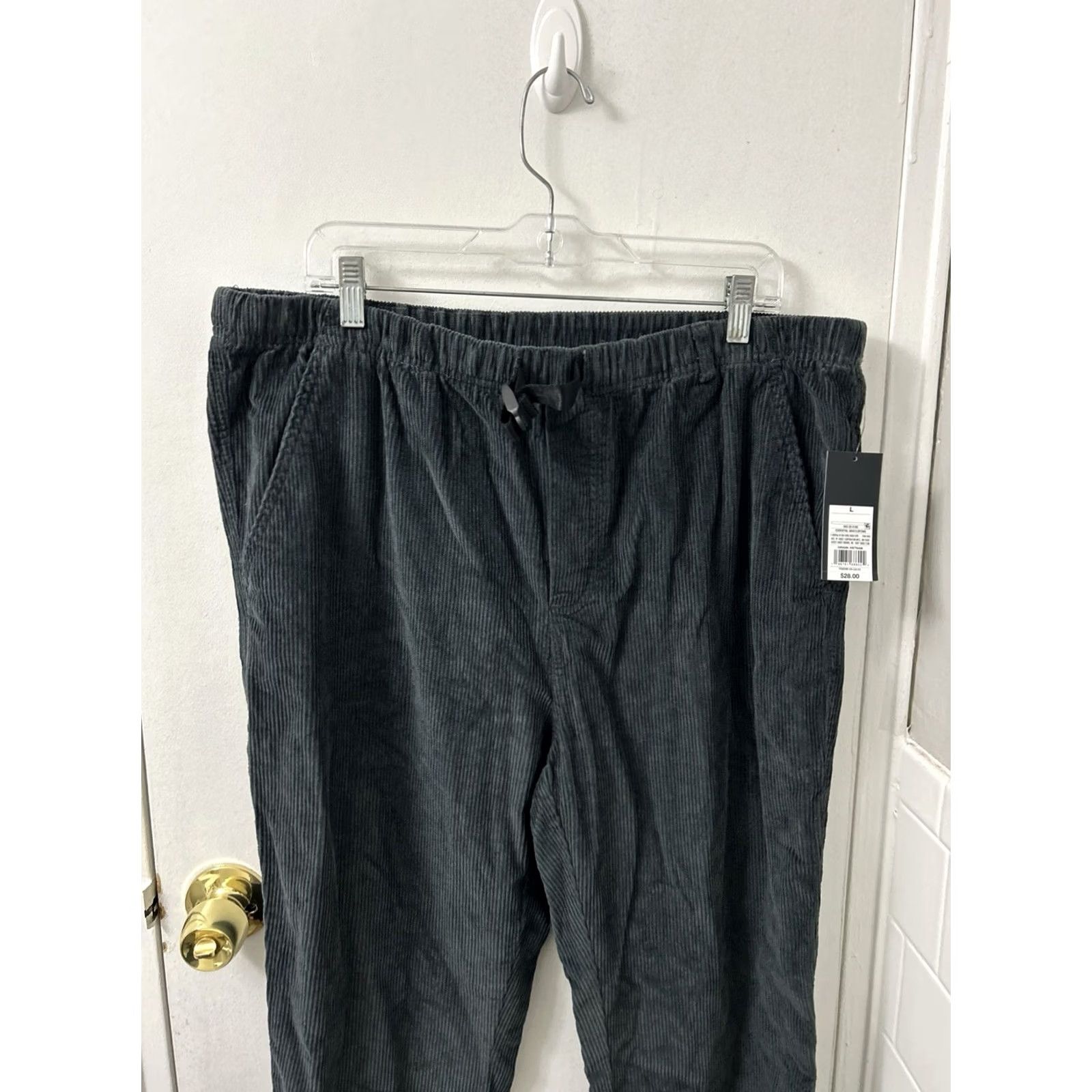 Vintage VINTAGE? Original Use Corduroy Pants Mens Large Gray Elastic Waist Drawstring NWT Size US 33 - 2 Thumbnail