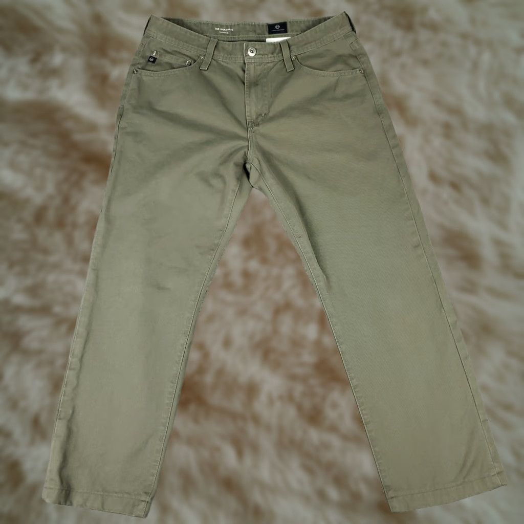 Vintage AG Adriano Goldschmied Jeans Mens 32x27 Green The Graduate Tailored Leg Jeans Size US 32 / EU 48 - 1 Thumbnail
