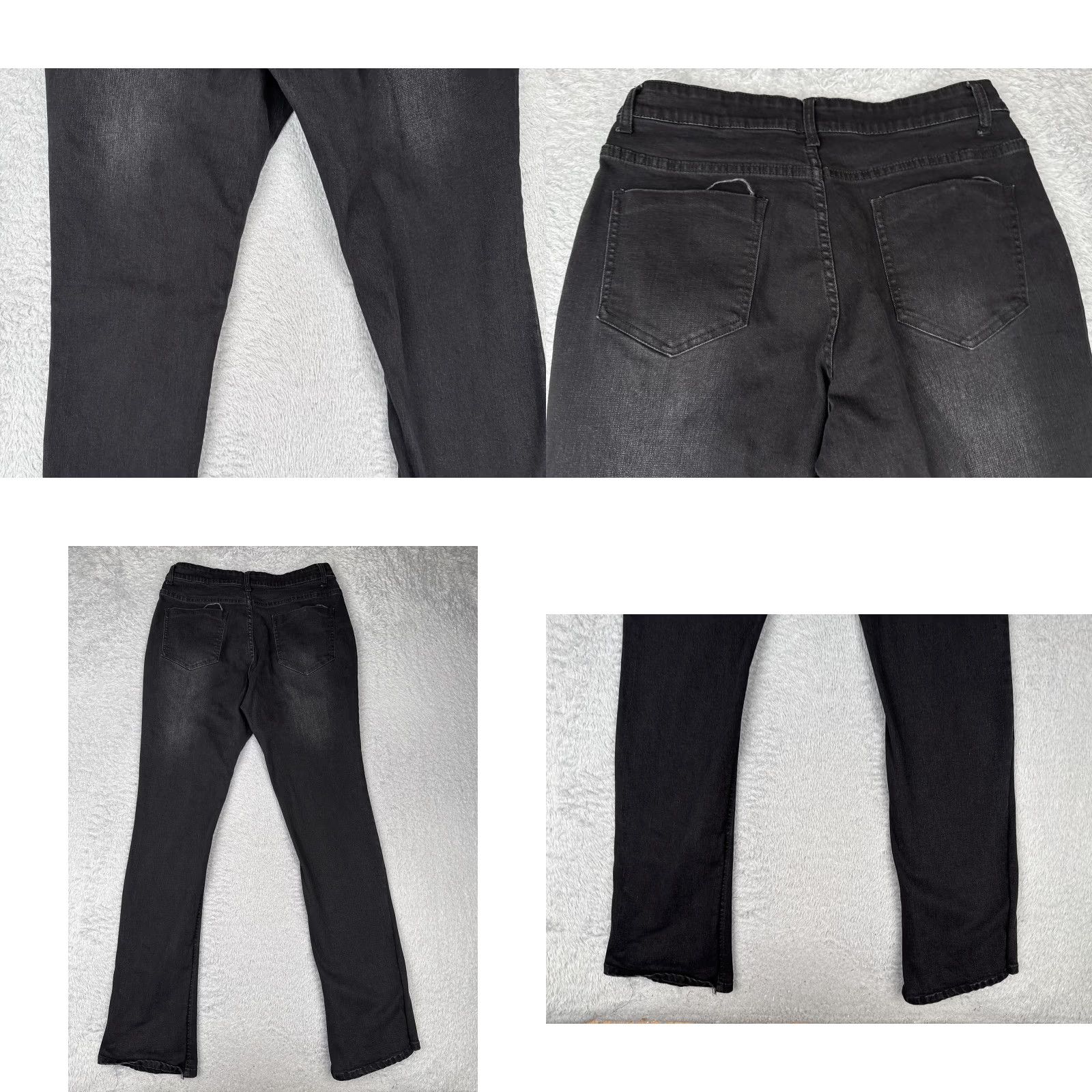 Denime Jeans Womens Large Black Stretch Denim Straight Leg Mid Rise 30x32 Casual City School Pants Size 36" / US 14 / IT 50 - 10 Thumbnail