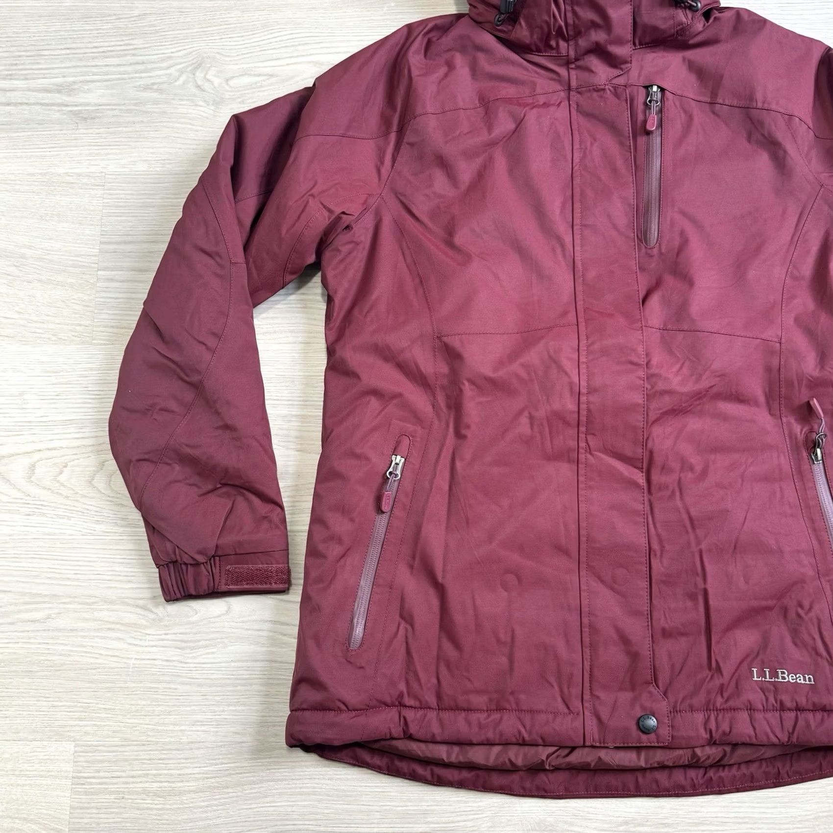 Vintage L.L. Bean Rugged Ridge Parka Jacket Full Zip TEK Maroon Red Primaloft Women’s S Size S / US 4 / IT 40 - 2 Thumbnail