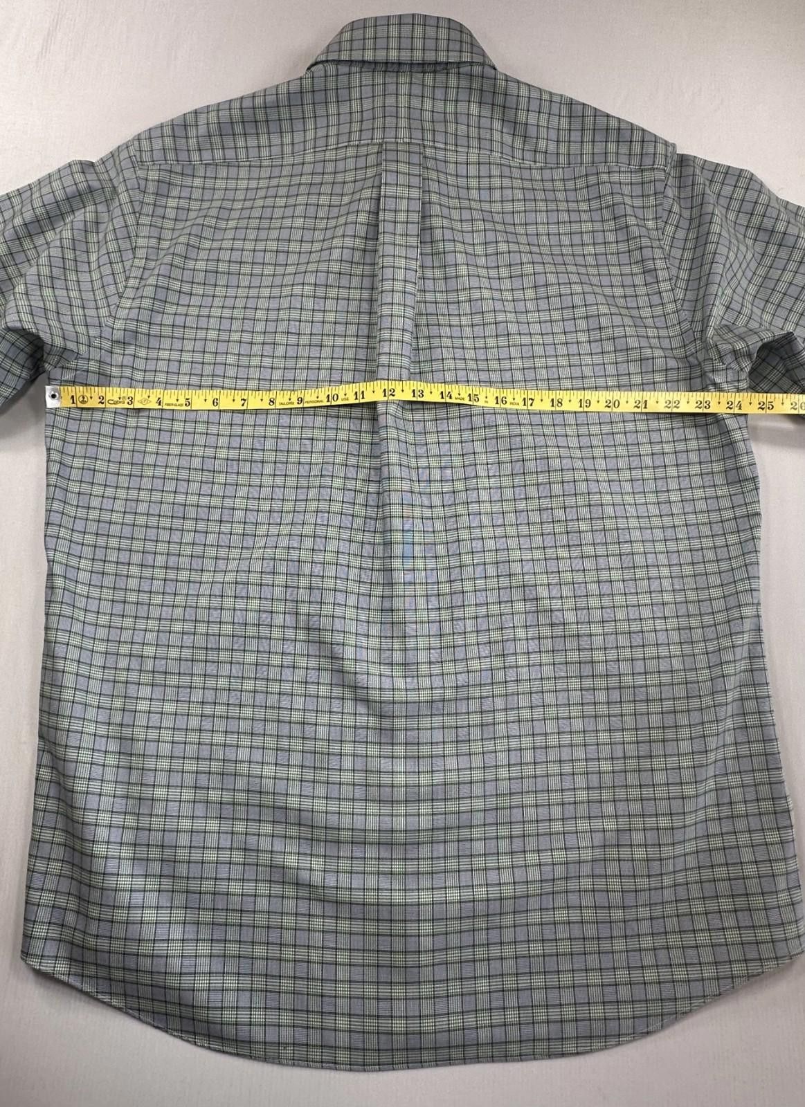 Paul Fredrick Paul Fredrick No Iron 2-Ply Cotton Button Down Green 16.5/36 Size 42R - 6 Thumbnail