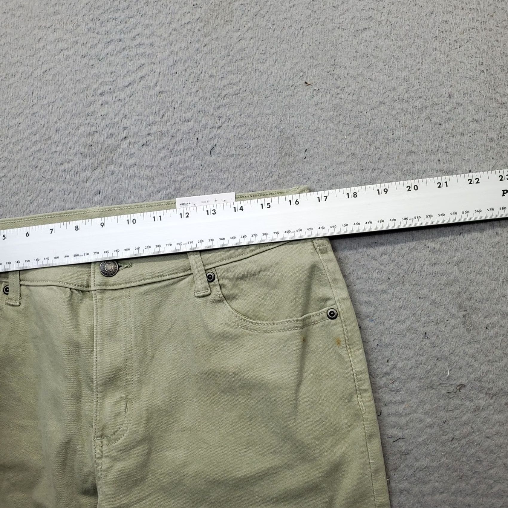 Denime Sonoma Girlfriend Jeans Womens 10 Green Denim Straight Leg Relaxed Fit Mid-Rise Size 32" / US 10 / IT 46 - 6 Thumbnail