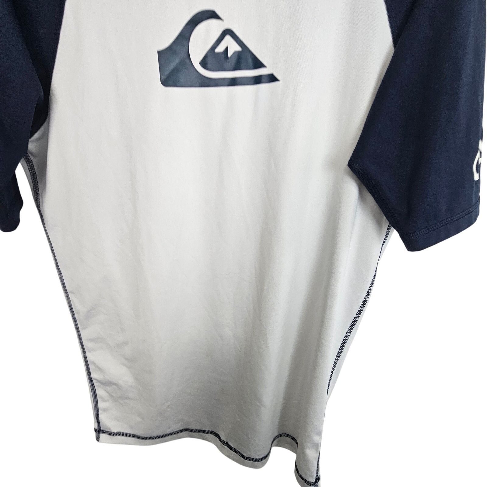 Quiksilver Quiksilver Rash Guard Navy Blue White Short Sleeve XL Size US 40 / EU 56 - 3 Thumbnail