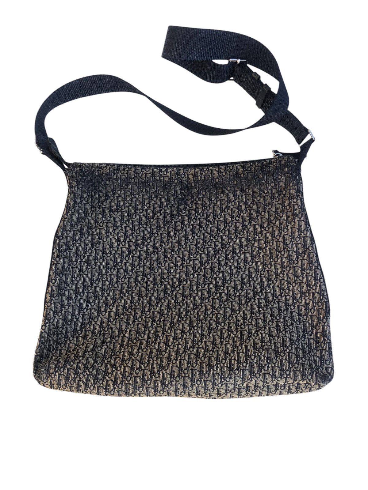 Dior 🔥Vintage CHRISTIAN DIOR Trotter Canvas Navy Bag Messenger Size ONE SIZE - 10 Thumbnail