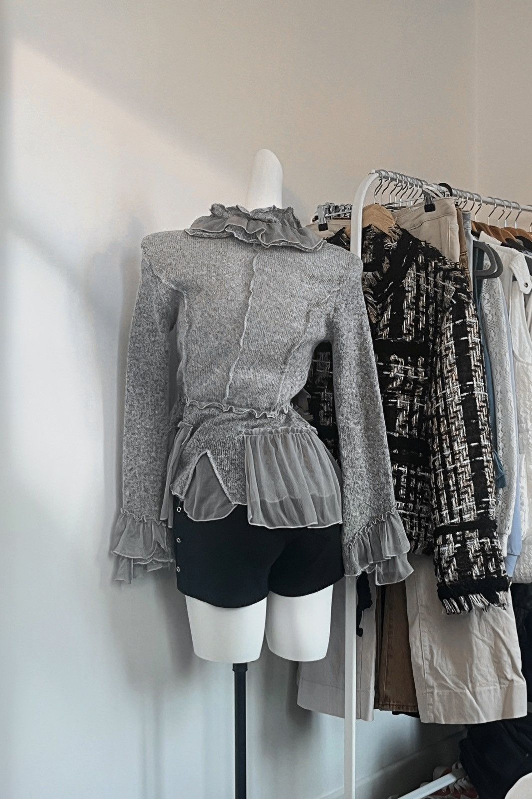 Other × Vintage Unique alternative gray Y2K style Knitted Cardigan Size S / US 4 / IT 40 - 2 Thumbnail