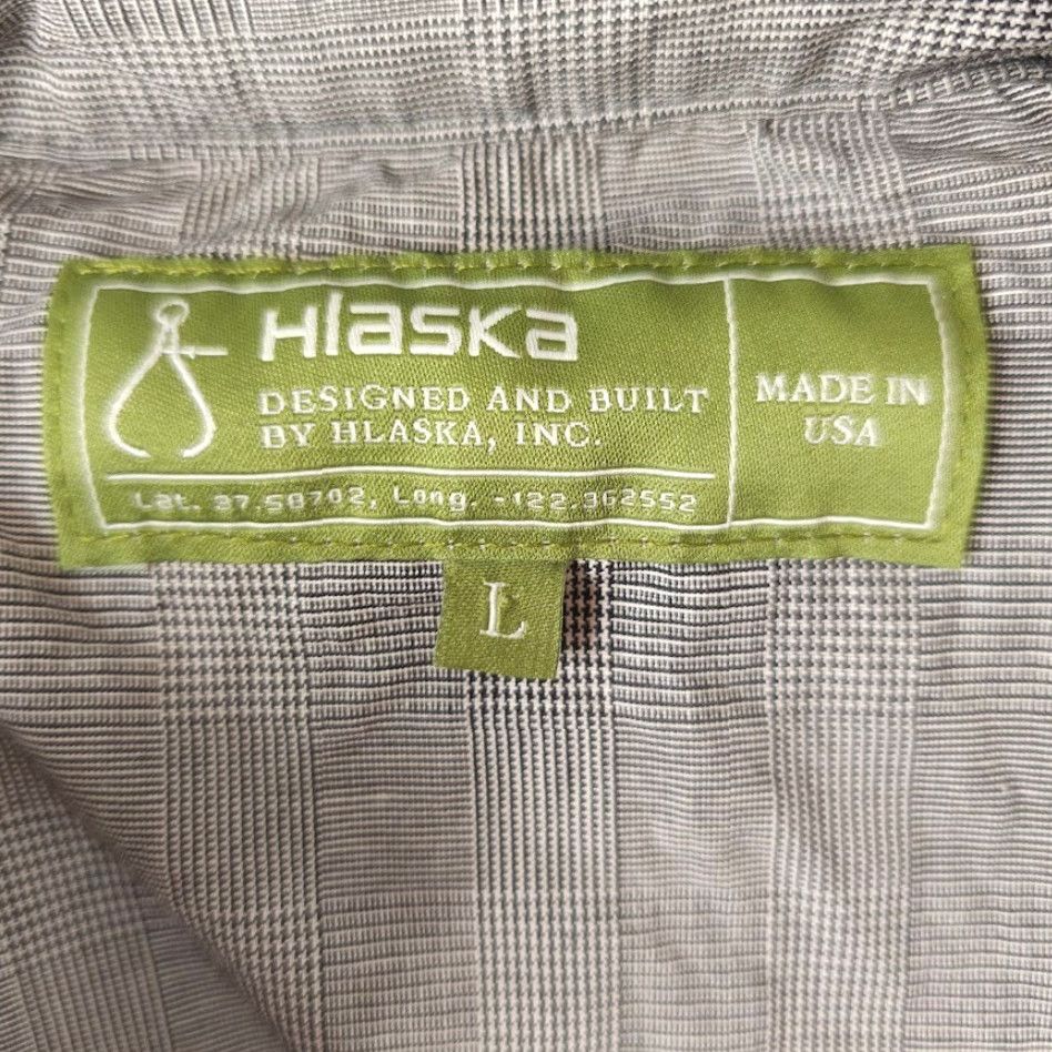 Vintage Hlaska Jacket Mens Large Gray Plaid Hooded Windbreaker Made In USA Size US L / EU 52-54 / 3 - 6 Thumbnail