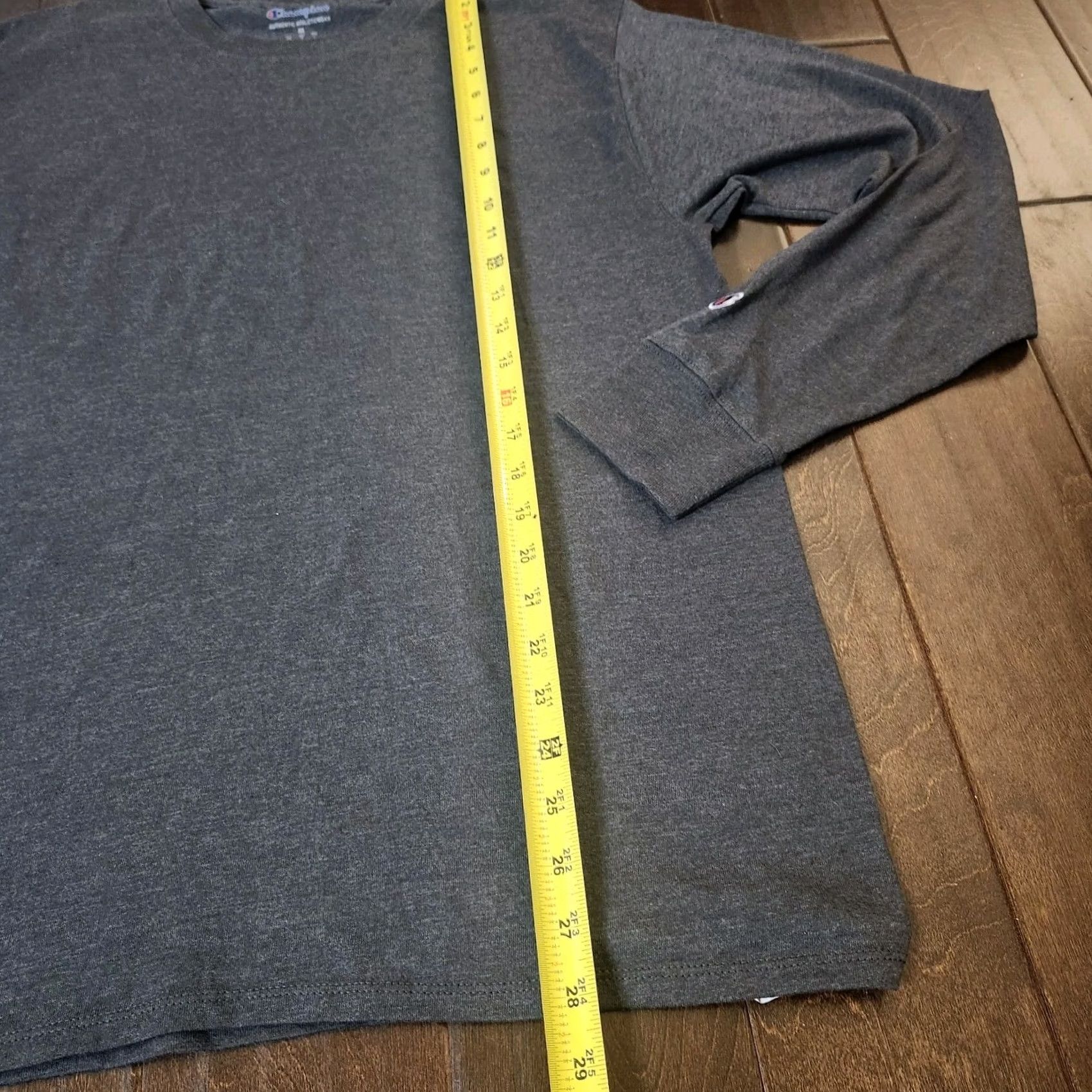 Champion Champion Men's Long Sleeve Shirt M Gray Heathered Pullover Crew Neck Activewear Regular Stretch Gym & Training - Spring Fall Winter Size US M / EU 48-50 / 2 - 6 Thumbnail