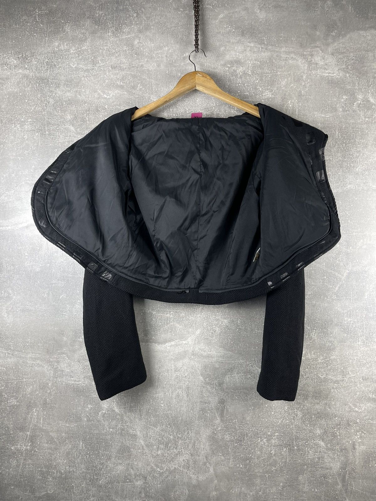 Other Save The Queen! Cropped Avant Garde Textured Wool Jacket Size XL / US 12-14 / IT 48-50 - 10 Thumbnail