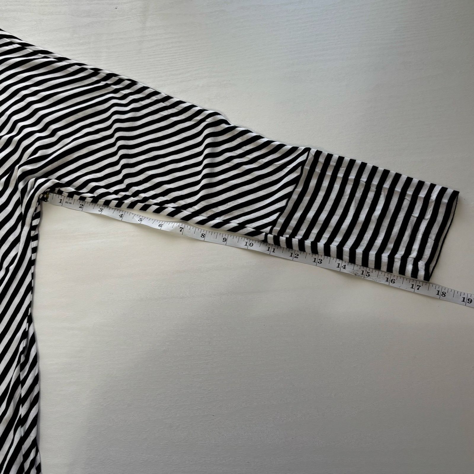 Michael Kors MICHAEL Michael Kors Black White Striped Long Sleeve Top XL Size XL / US 12-14 / IT 48-50 - 8 Thumbnail