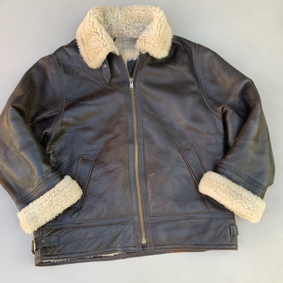 Leather sheepskin jacket leather vintage rare women’s 16 Size XL / US 12-14 / IT 48-50 - 2 Thumbnail