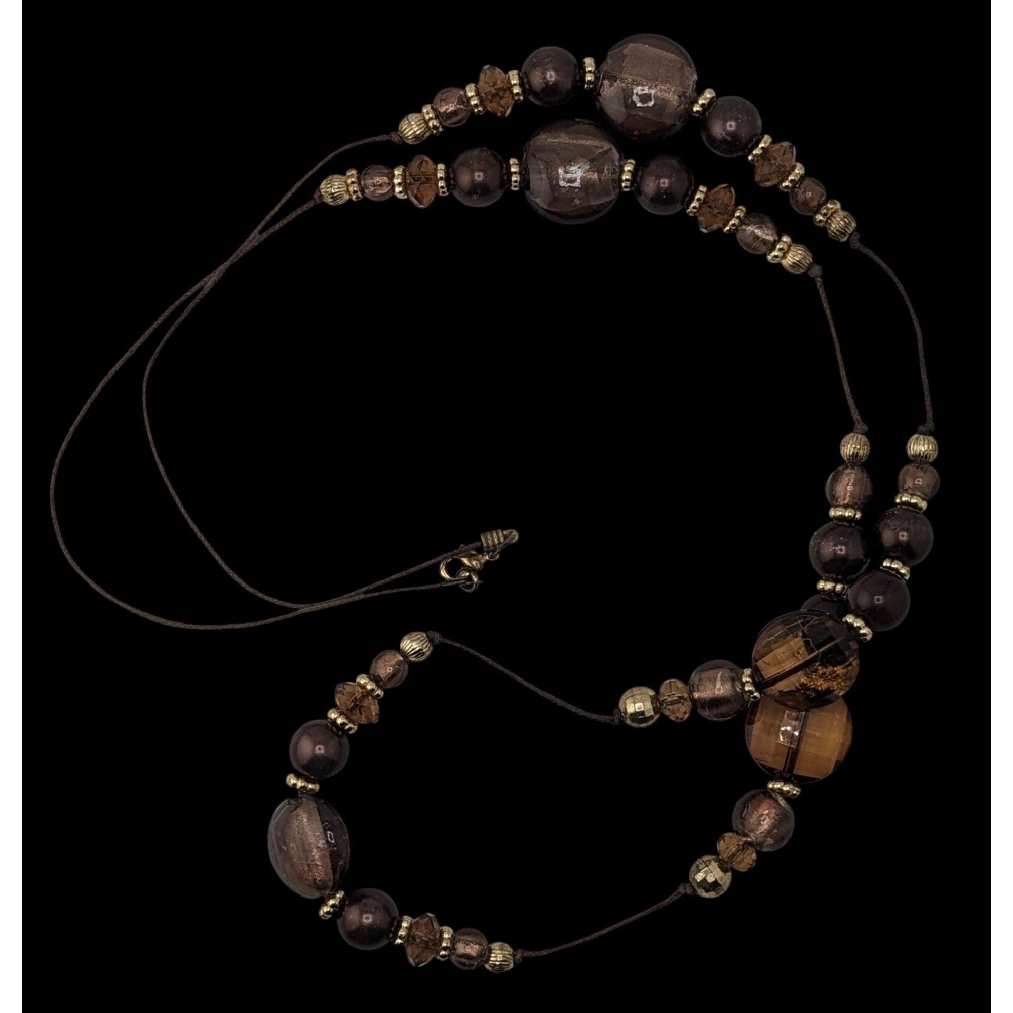Other Vintage Bohemian Beaded Glass Station Necklace W/ Brown & Go Size ONE SIZE - 2 Thumbnail