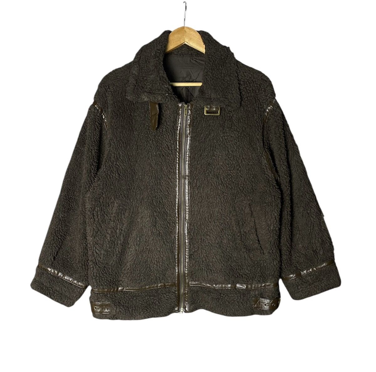 Japanese Brand Lunacion Deep Pile Brown Fleece Sherpa Zipper Jacket Size US M / EU 48-50 / 2 - 1 Thumbnail