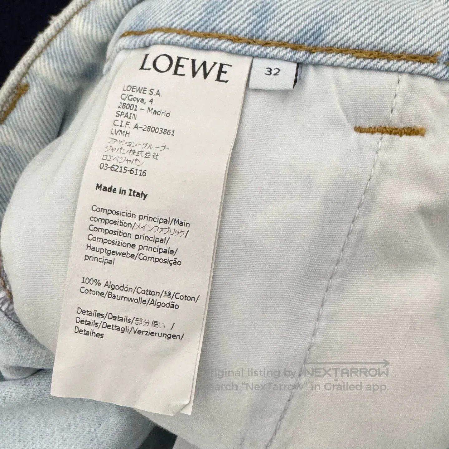 Loewe Loewe Blue Cuffed Logo Denim Jeans. Size US 32 / EU 48 - 5 Thumbnail