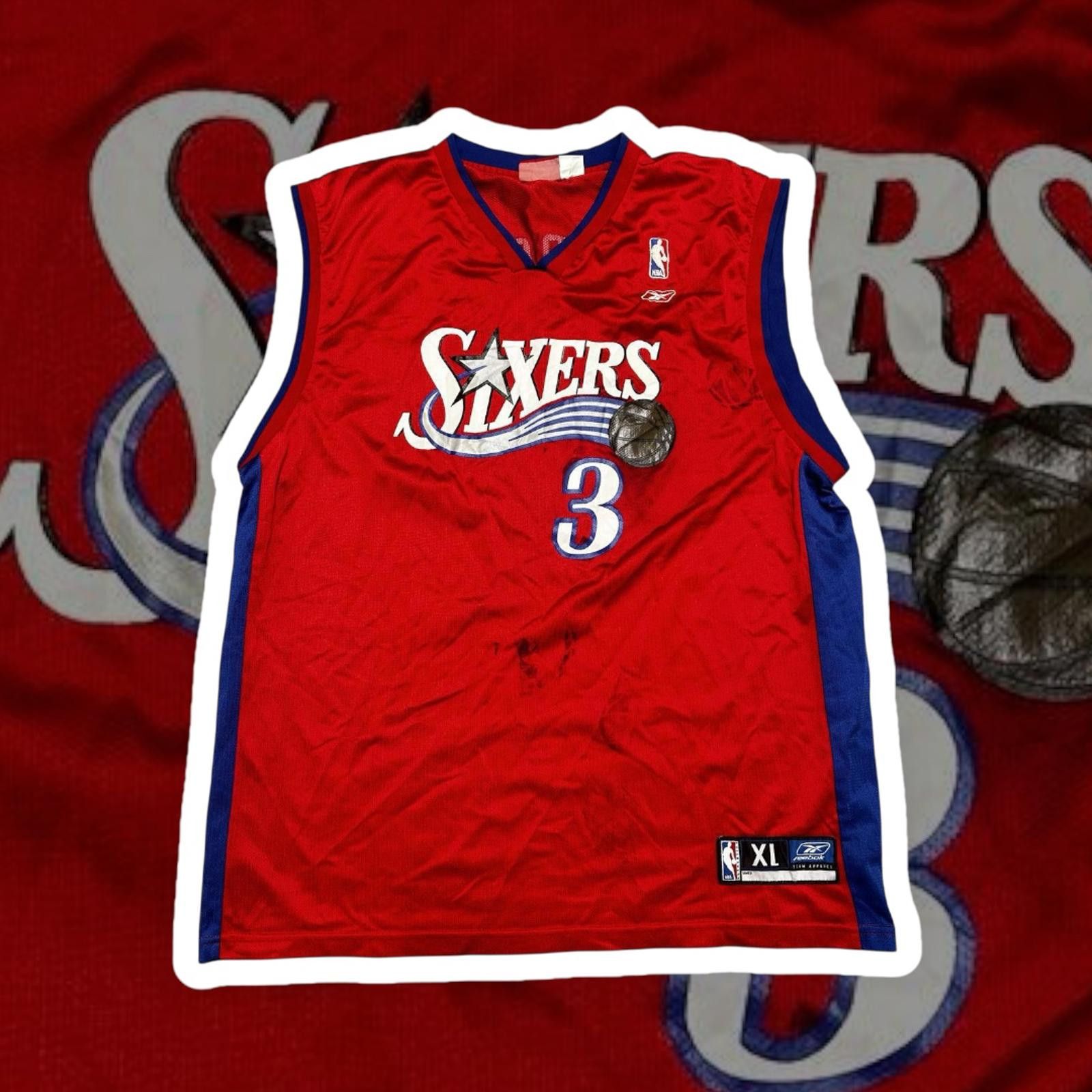 Reebok Reebok NBA Sixers Allen Iverson Jersey - Size XL - Vintage Size US XL / EU 56 / 4 - 1 Thumbnail