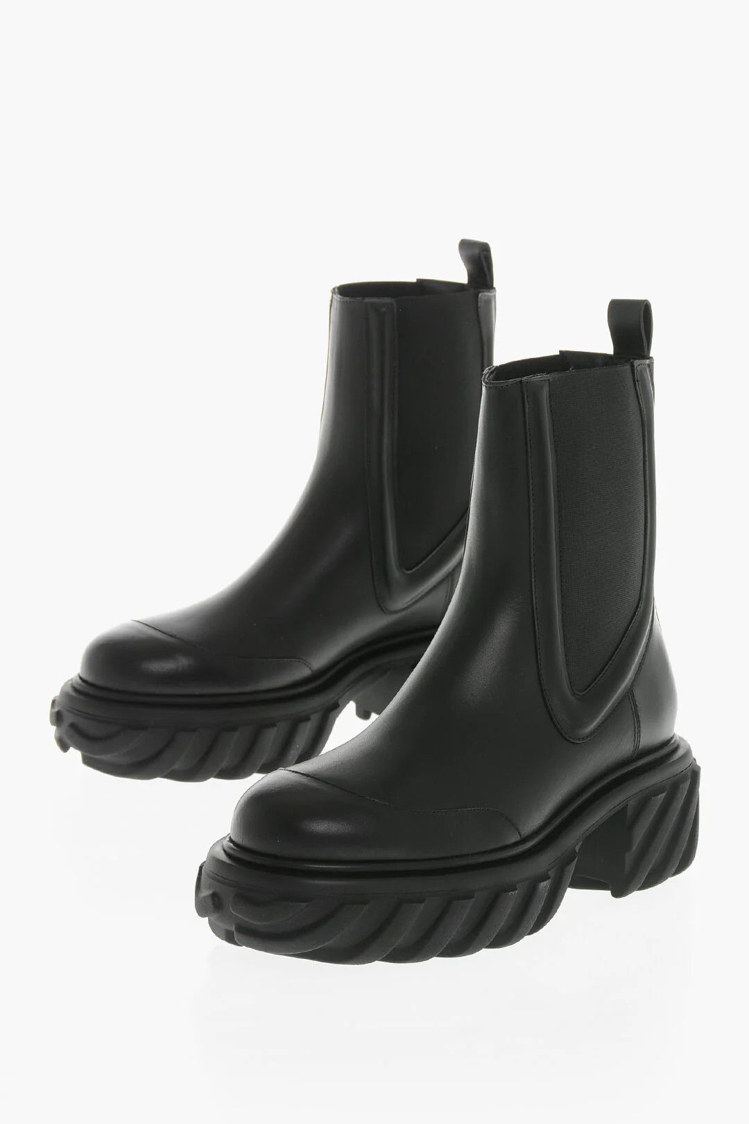 Off-White og1mm0426 Chelsea Leather Boots in Black Size US 10 / IT 40 - 3 Thumbnail