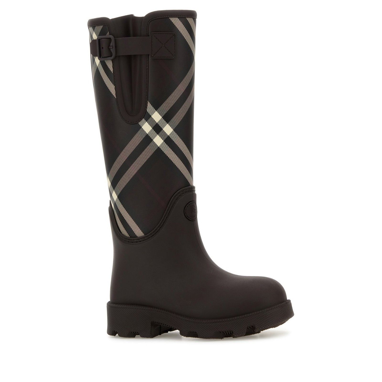 Burberry BURBERRY Check Back Brown Canvas Boots New & Authentic (Wome Size US 6 / IT 36 - 2 Thumbnail