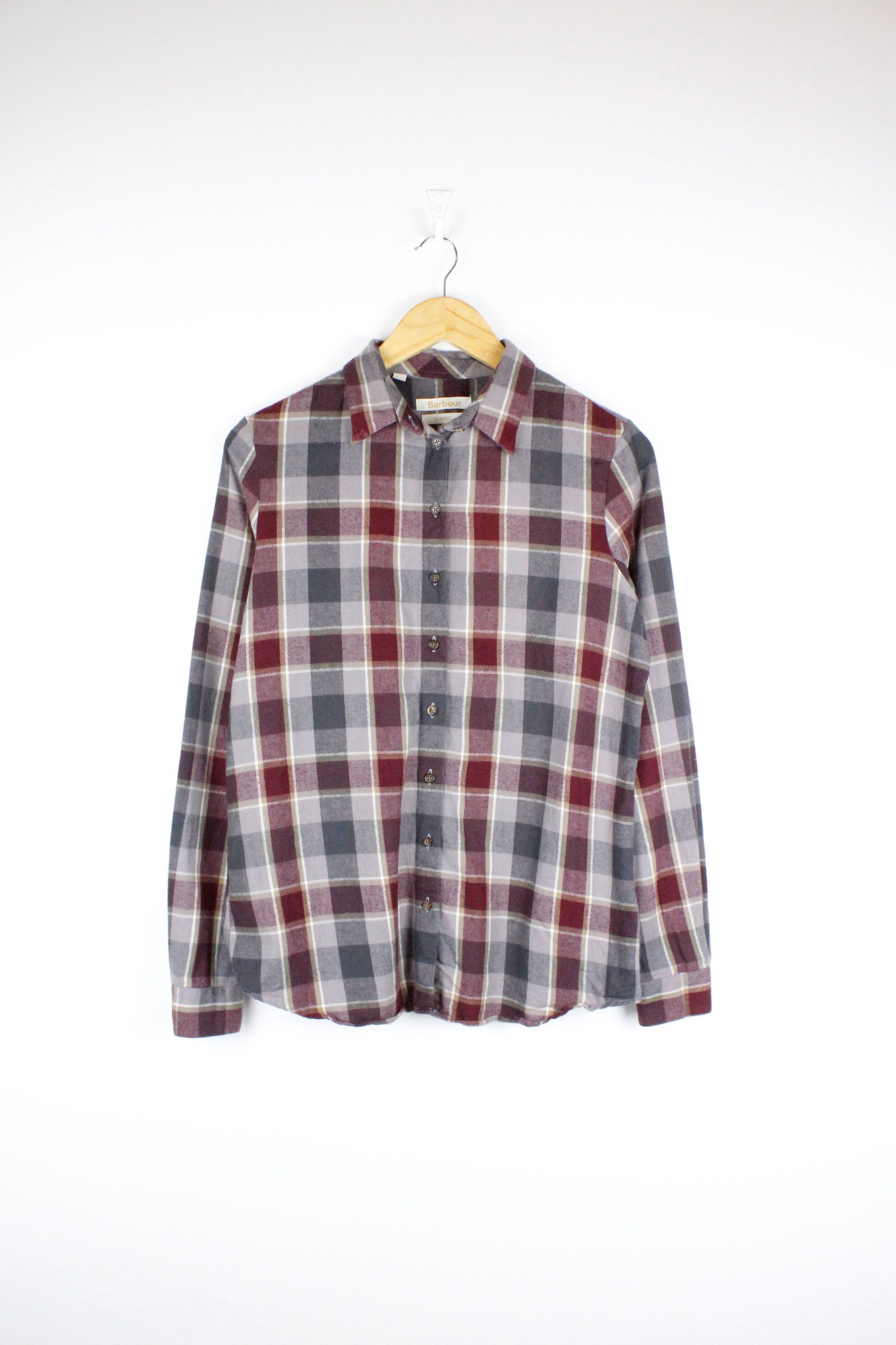 Barbour × Vintage Womens Barbour Flannel Bower Check Tartan Classic Shirt Size L / US 10 / IT 46 - 1 Thumbnail