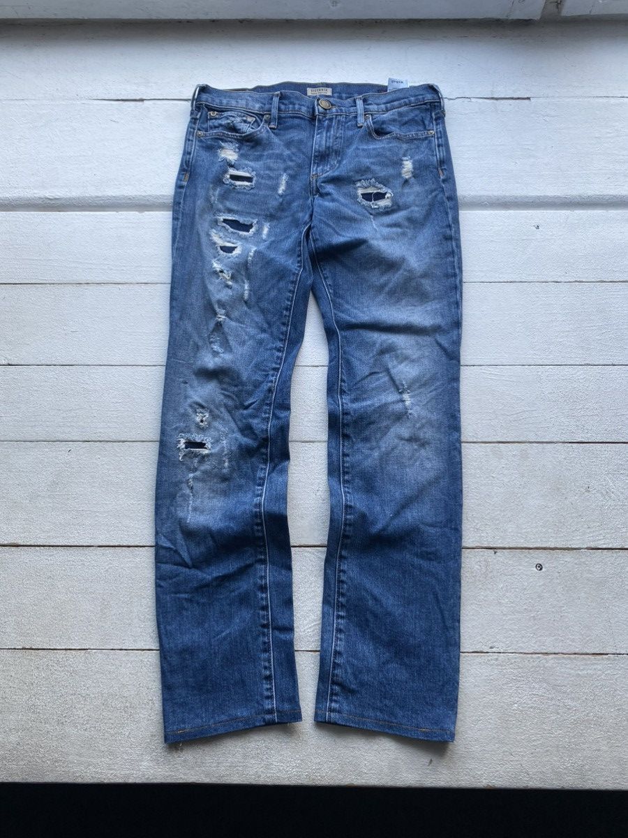 True Religion 00s Y2K True Religion Victoria Skinny Distressed Jeans Italy Size 29" - 1 Thumbnail