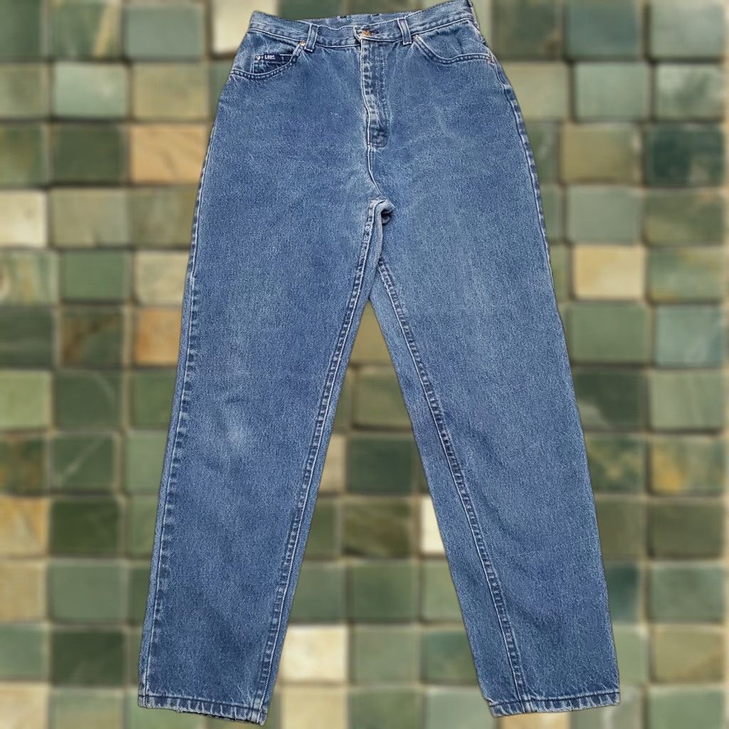 Lee VINTAGE Lee Jeans Womens 12 High Rise 28x29 Blue Denim Mom USA 90s Jeans Womens Tips: Pockets, Regular, Cotton, Zip, Medium Wash Size 34" / US 12 / IT 48 - 1 Thumbnail