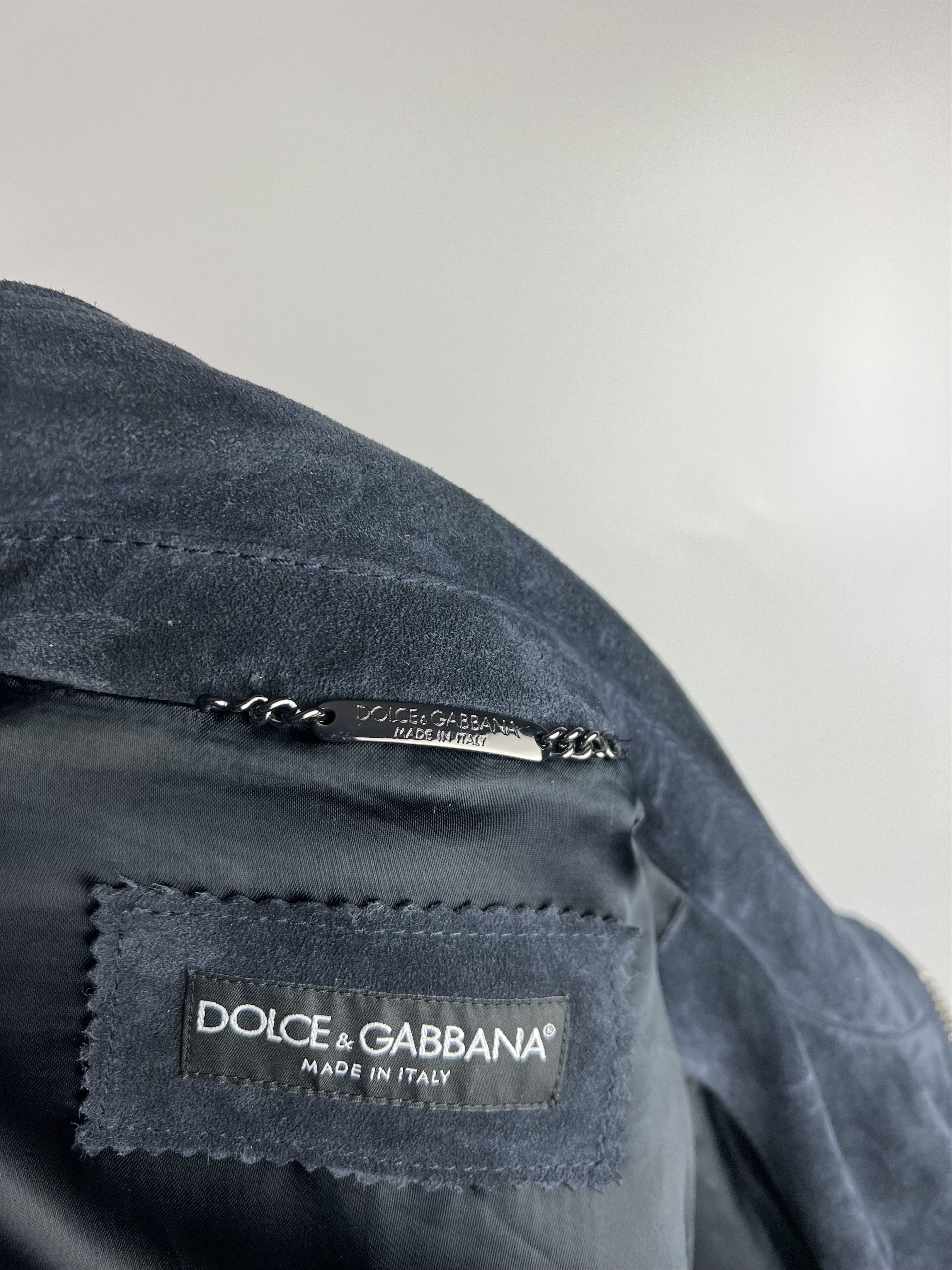 Dolce & Gabbana Dolce Gabbana Men’s Suede Jacket Calfskin Blue Size IT46(S) Size US S / EU 44-46 / 1 - 10 Thumbnail