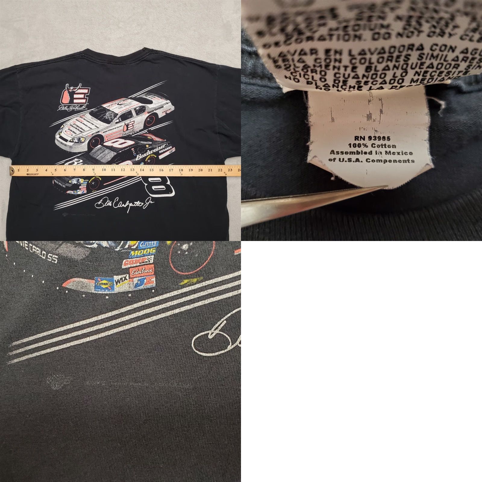 NASCAR VINTAGE Dale Earnhardt Nascar Shirt Mens XL Black Hall of Fame Tribute Jr TEE Size US XL / EU 56 / 4 - 8 Thumbnail