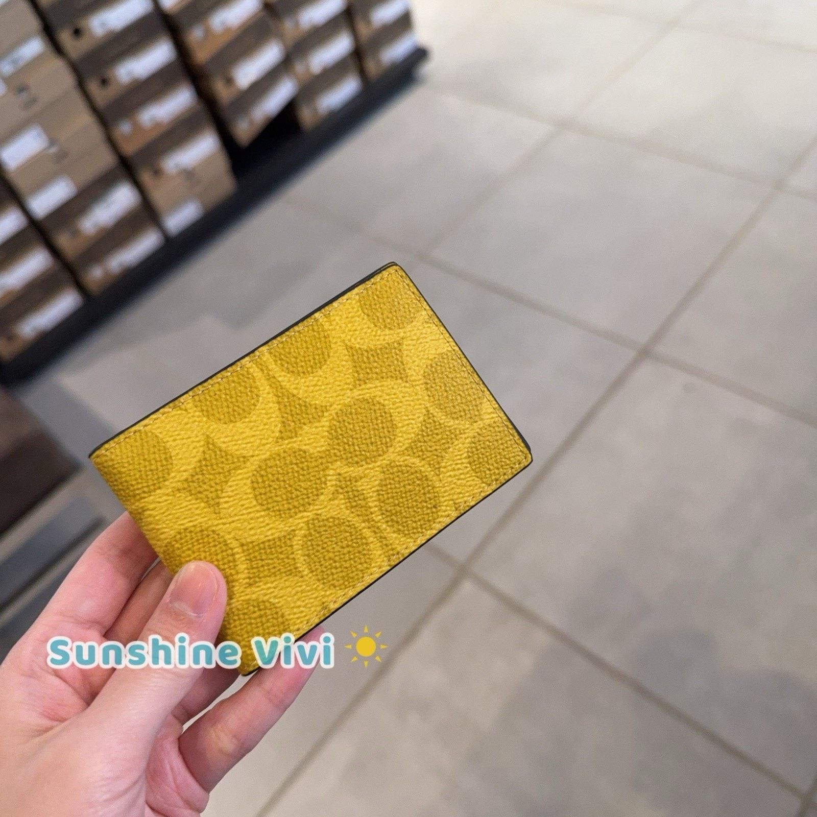 Coach NWT Coach Compact Billfold Coated Canvas Wallet CW368 Canary Size ONE SIZE - 1 Thumbnail