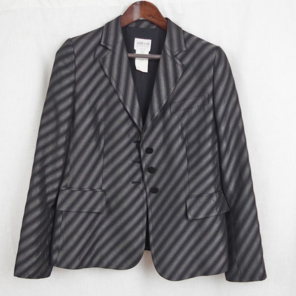 Armani Collezioni Armani Collezioni Vertical Stripe Ladies' Blazer Size 10 Size L / US 10 / IT 46 - 4 Thumbnail