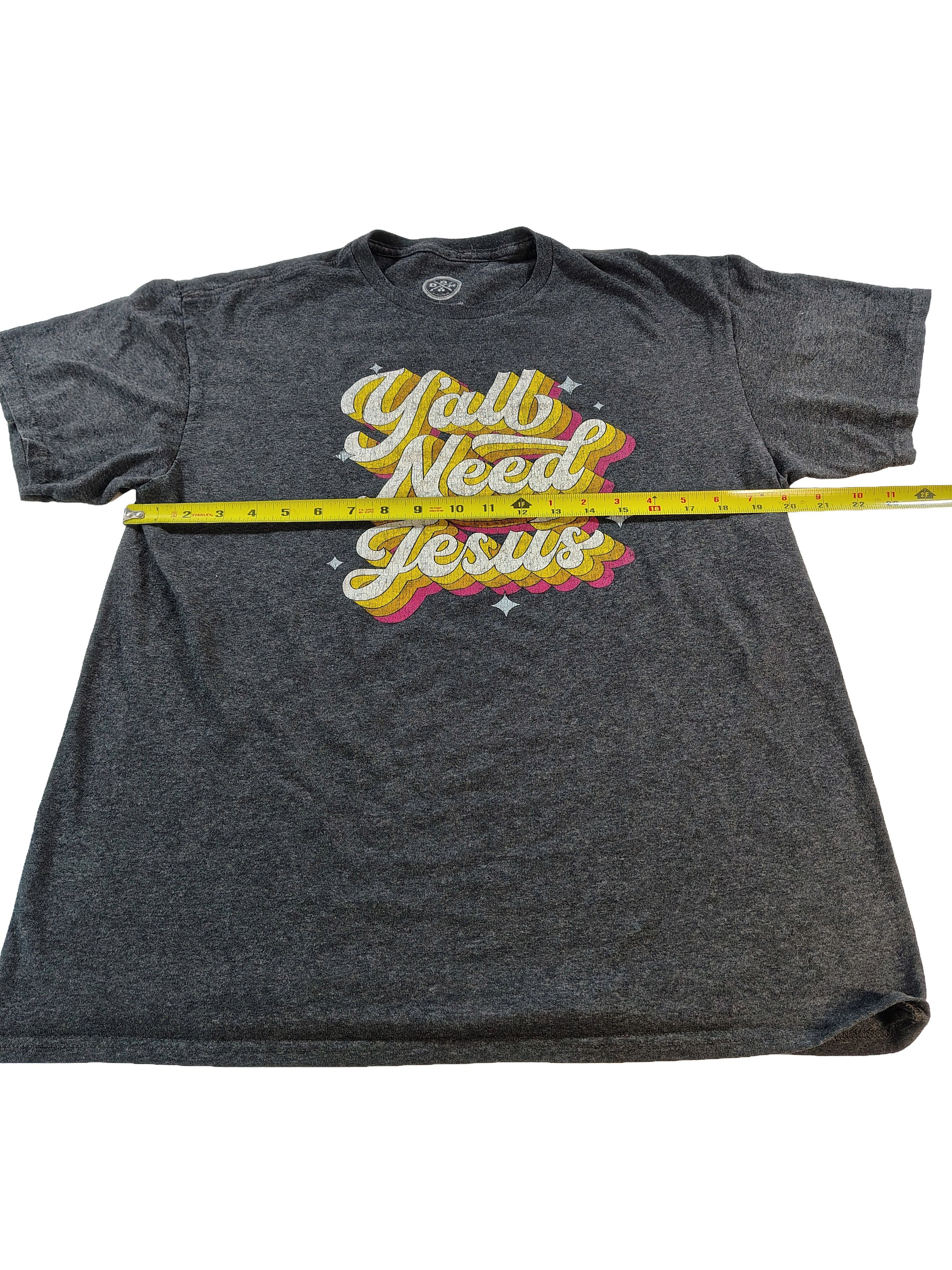 Other Men's Large Dark Grey "Ya'll Need Jesus" Graphic T-Shirt Size US L / EU 52-54 / 3 - 5 Thumbnail