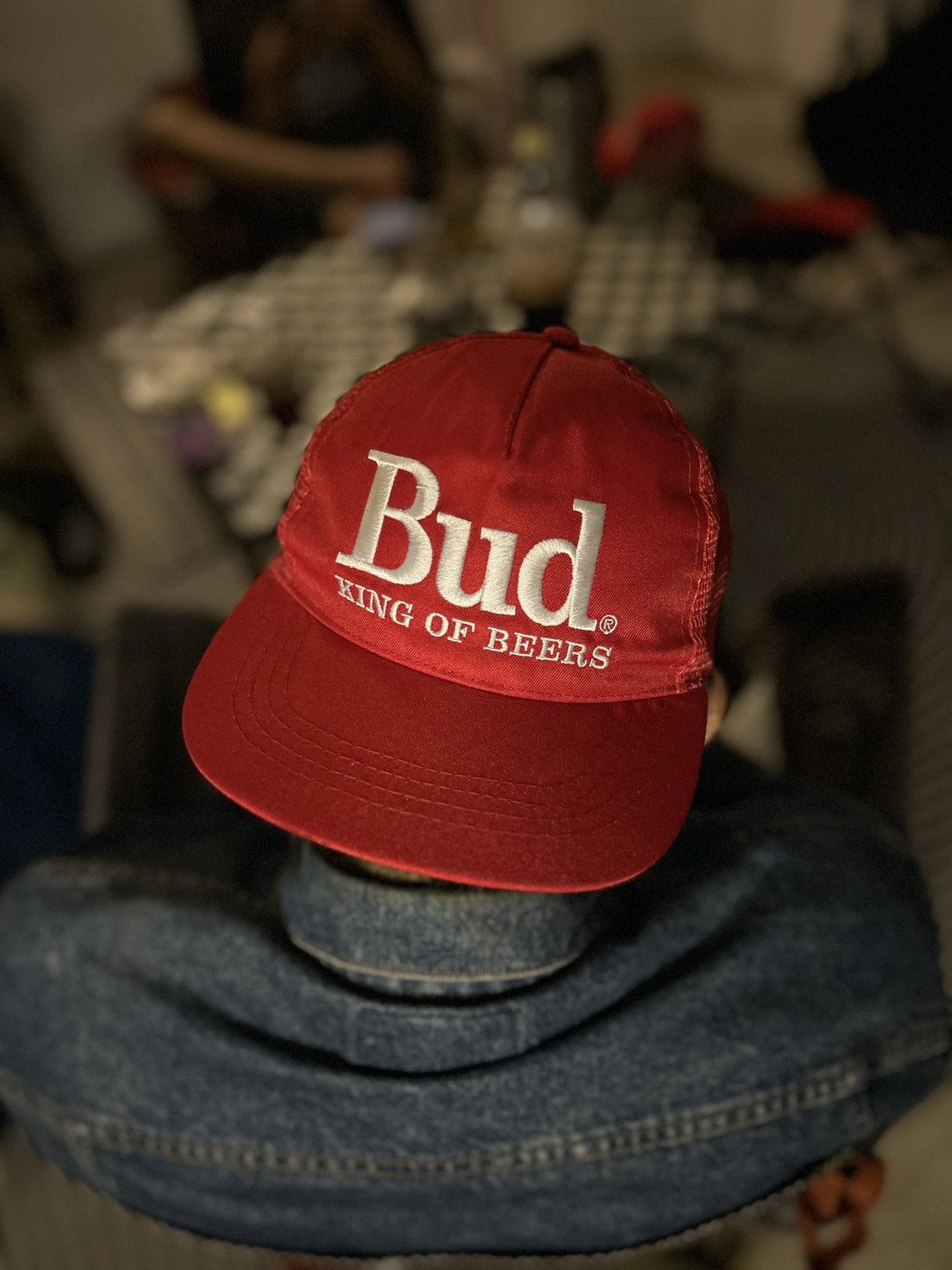 Budweiser × Vintage 1990s Budweiser Trucker Hat Size ONE SIZE - 1 Thumbnail