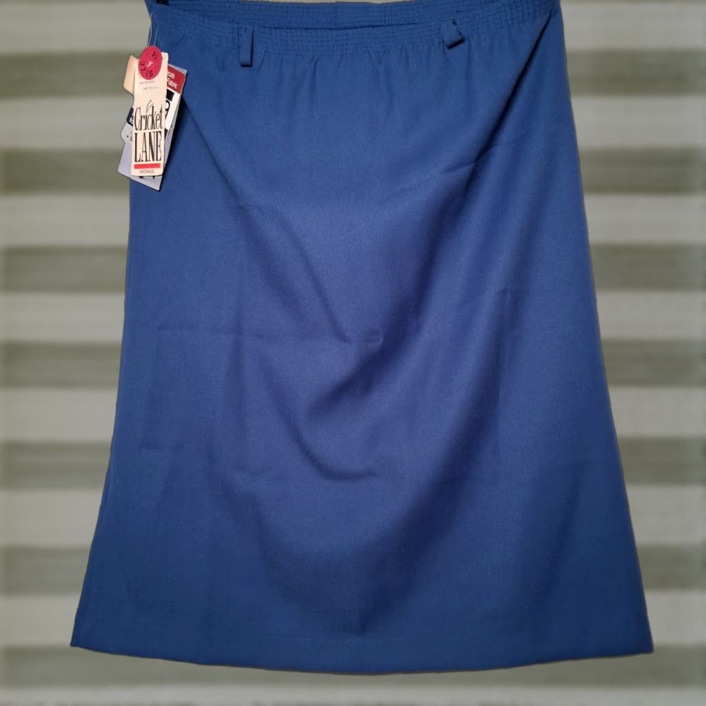 Vintage VINTAGE Cricket Lane Skirt Midi Women 34" Waist 27.5" Long Blue Polyester A-Line 1980s NOS Size 38" / US 16 / IT 52 - 1 Thumbnail