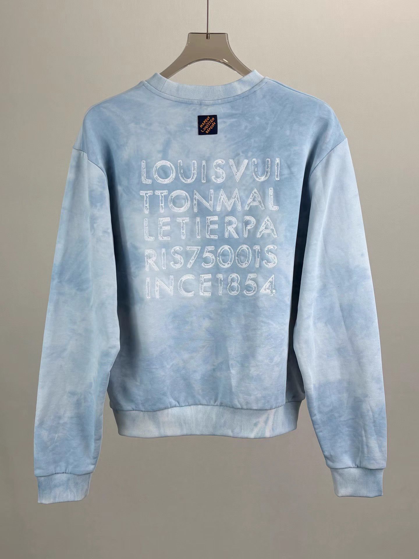 Louis Vuitton LV26 New Blue & White Tie-Dye Embroidered Sweatshirt Size US M / EU 48-50 / 2 - 2 Thumbnail