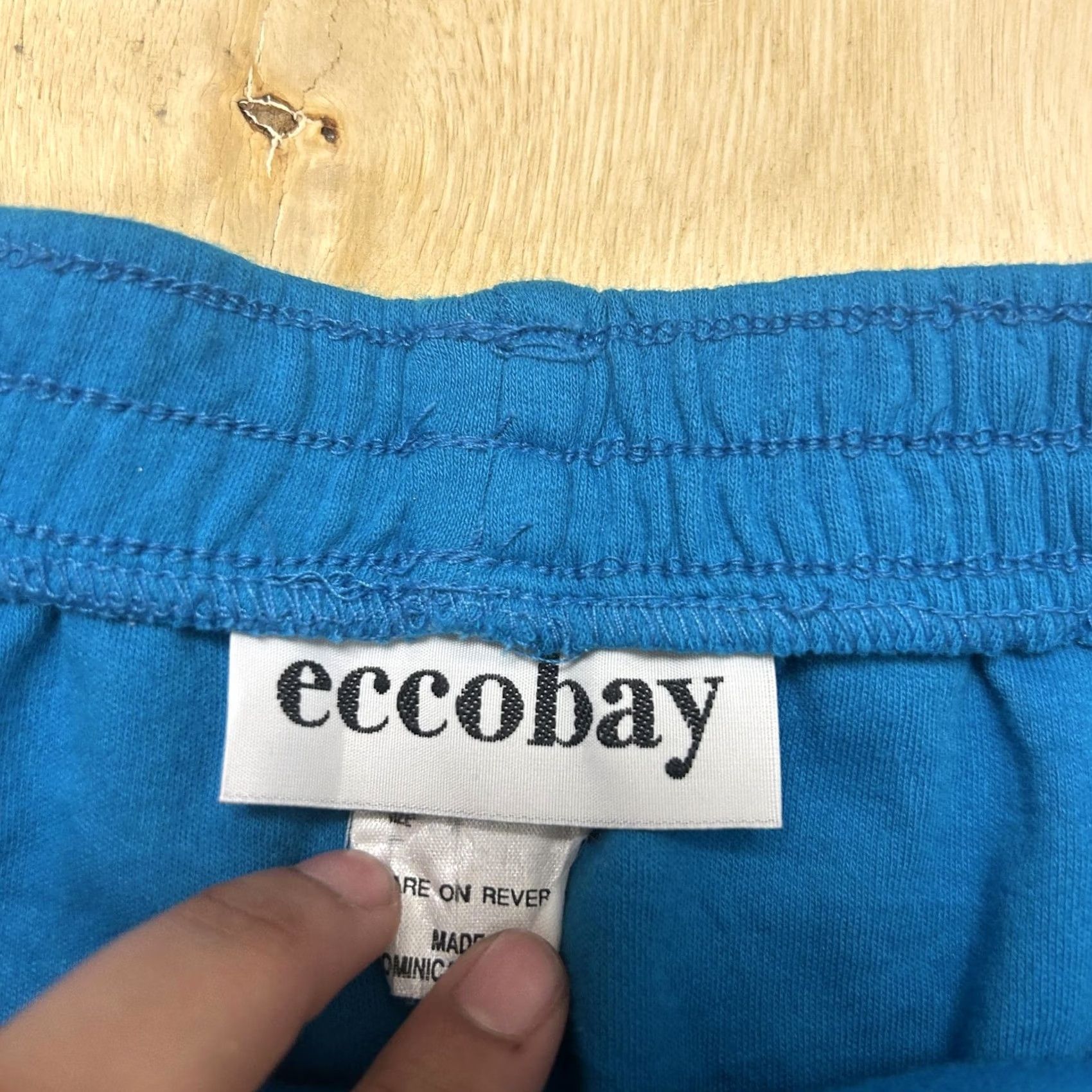 Vintage Vintage Eccobay Skirt Womens Large Blue Cotton Jersey Pencil Midi Elastic Waist Size L / US 10 / IT 46 - 2 Thumbnail