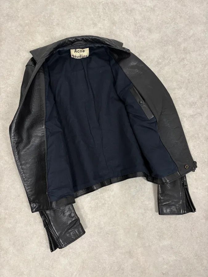 Acne Studios SS2014 Acne Studios Black Leather Asymmetrical Biker Jacket Size US S / EU 44-46 / 1 - 7 Thumbnail