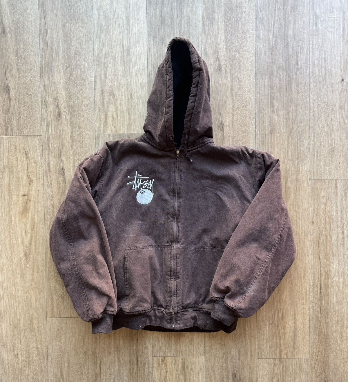 Stussy × Carhartt Jacketブラック フード付き ジャケット Stussy × Carhartt Jacketブラック フード付き ジャケット