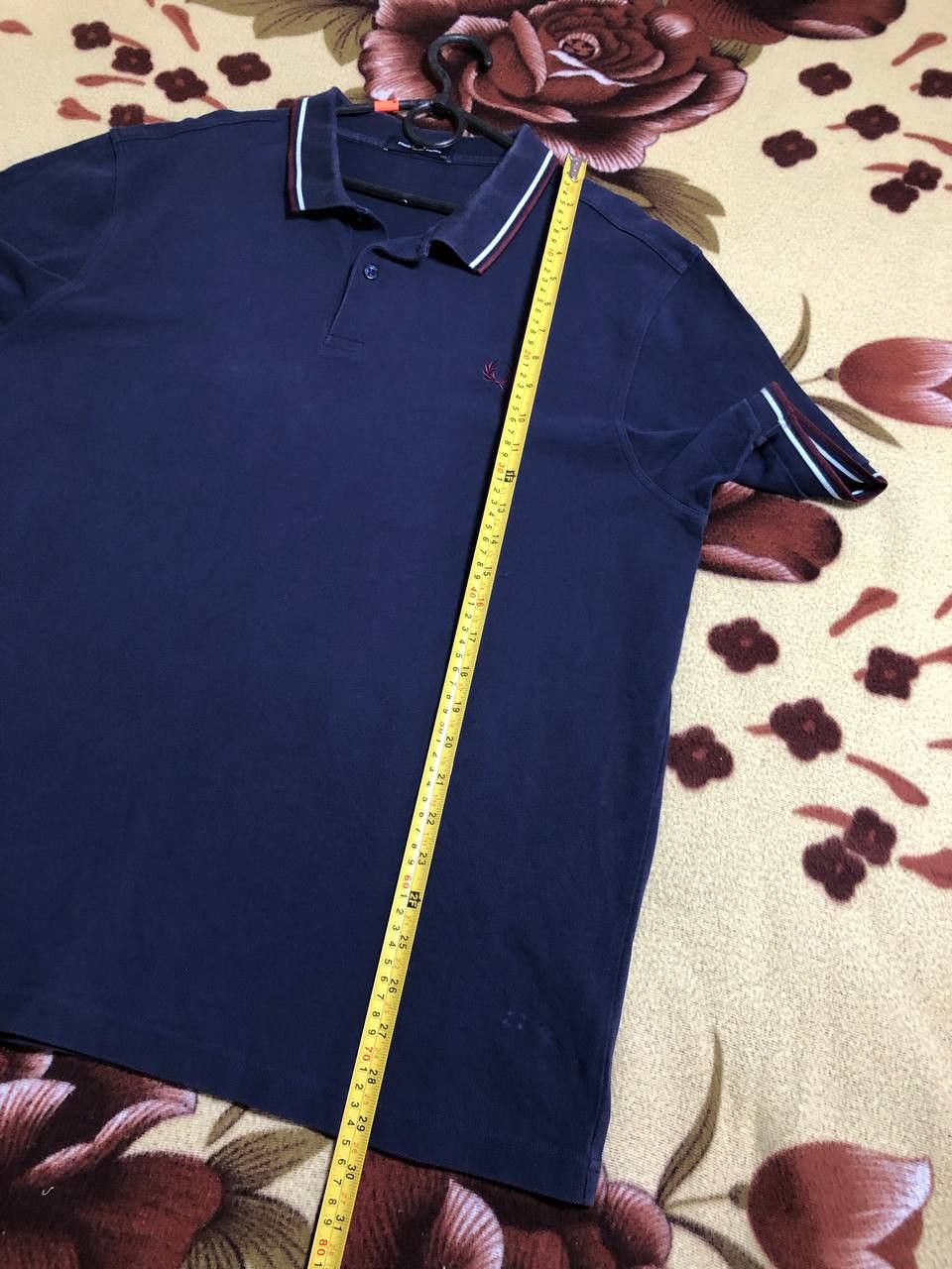 Fred Perry Fred Perry Men’s Polo Shirt Embroidered Logo Navy Striped Size US XXL / EU 58 / 5 - 12 Thumbnail